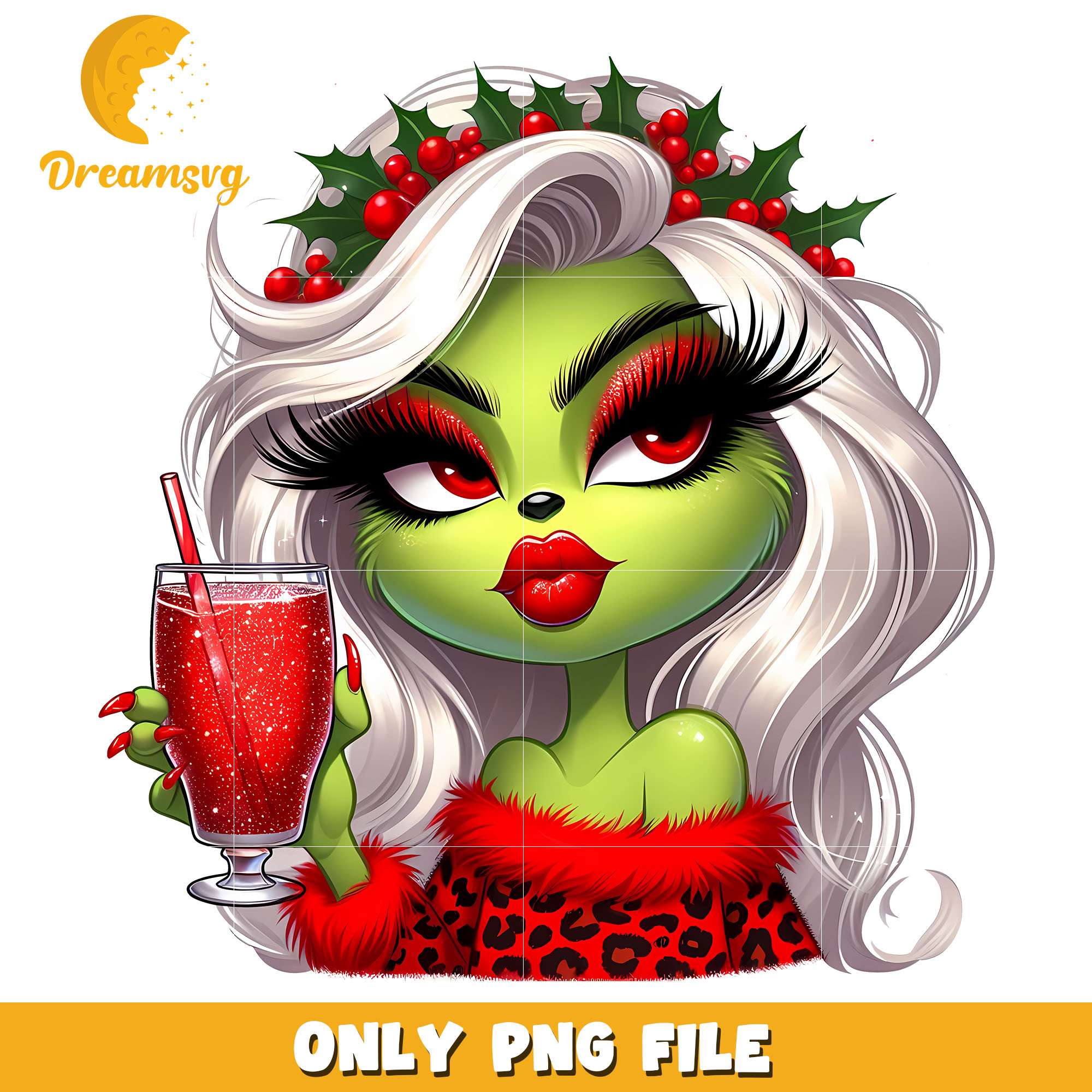 Grinch girl Wreath png, grinch girl png, christmas png