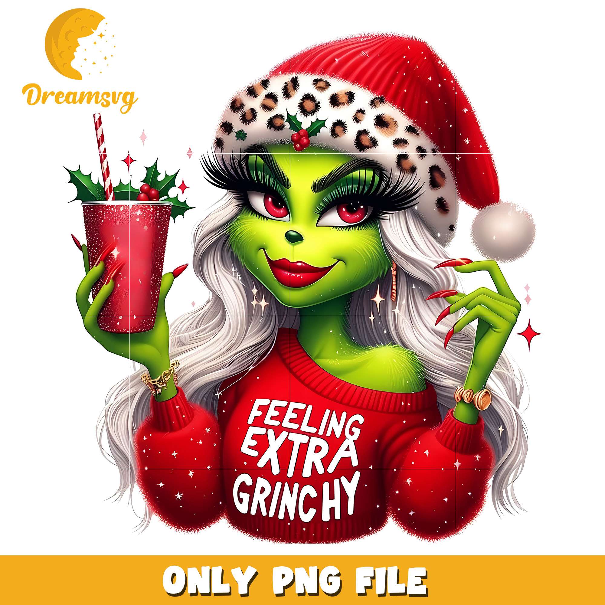 Grinch girl red feeling extra grinchy png, grinch png, christmas png
