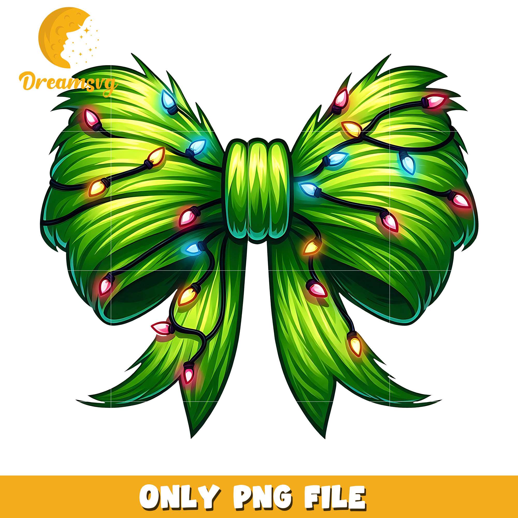 Grinch ribbon and light png, christams ribbon png, christmas png