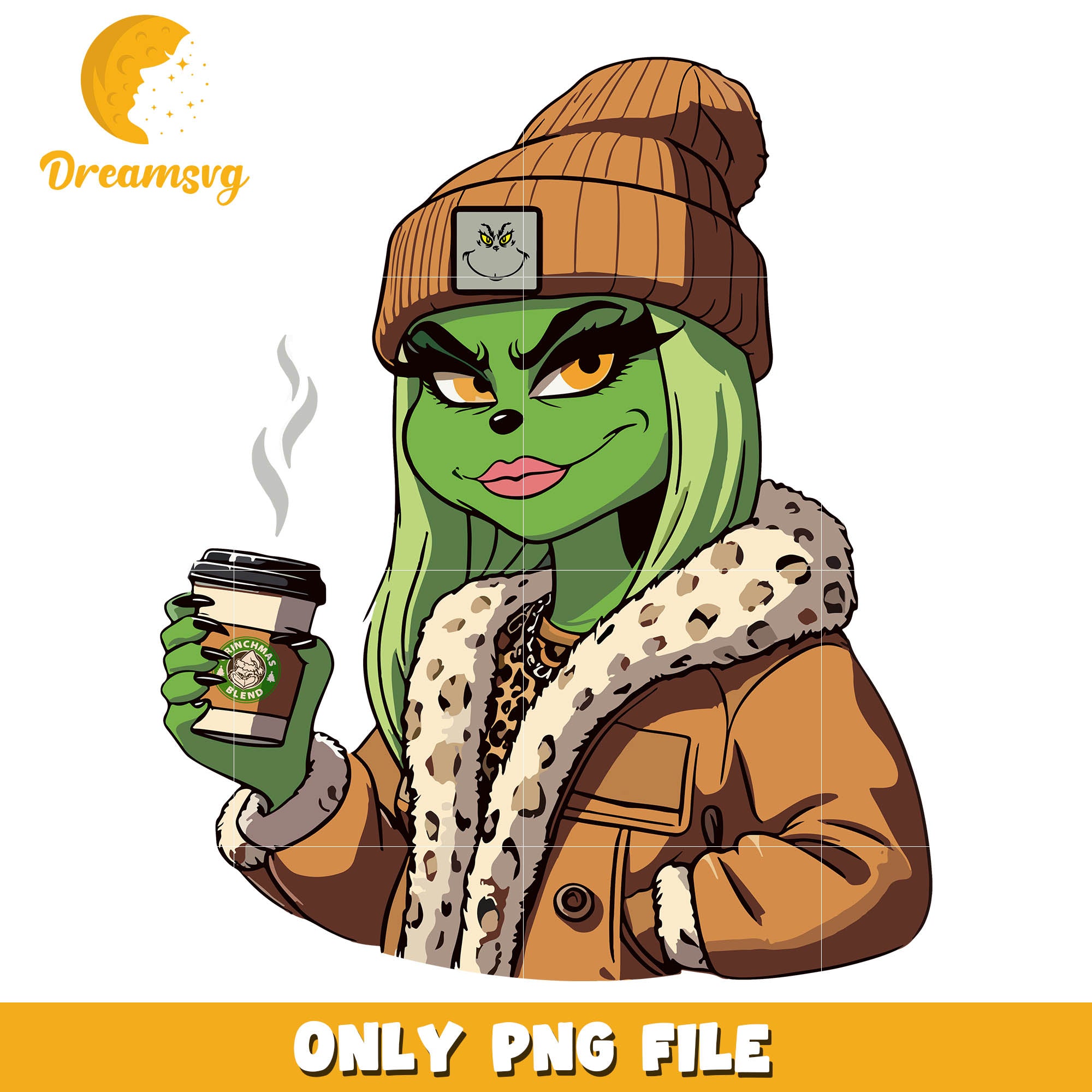 Grinch slay girl boutique brown png, grinchmas blend png