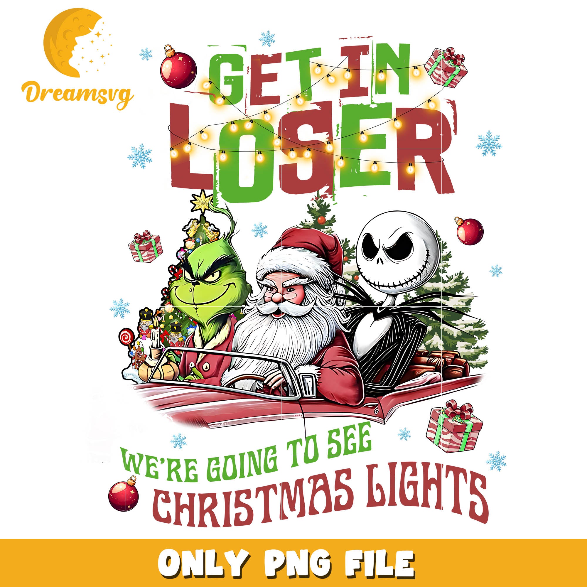 Grinch and Santa get in loser png, grinch and santa png – DreamSVG Store