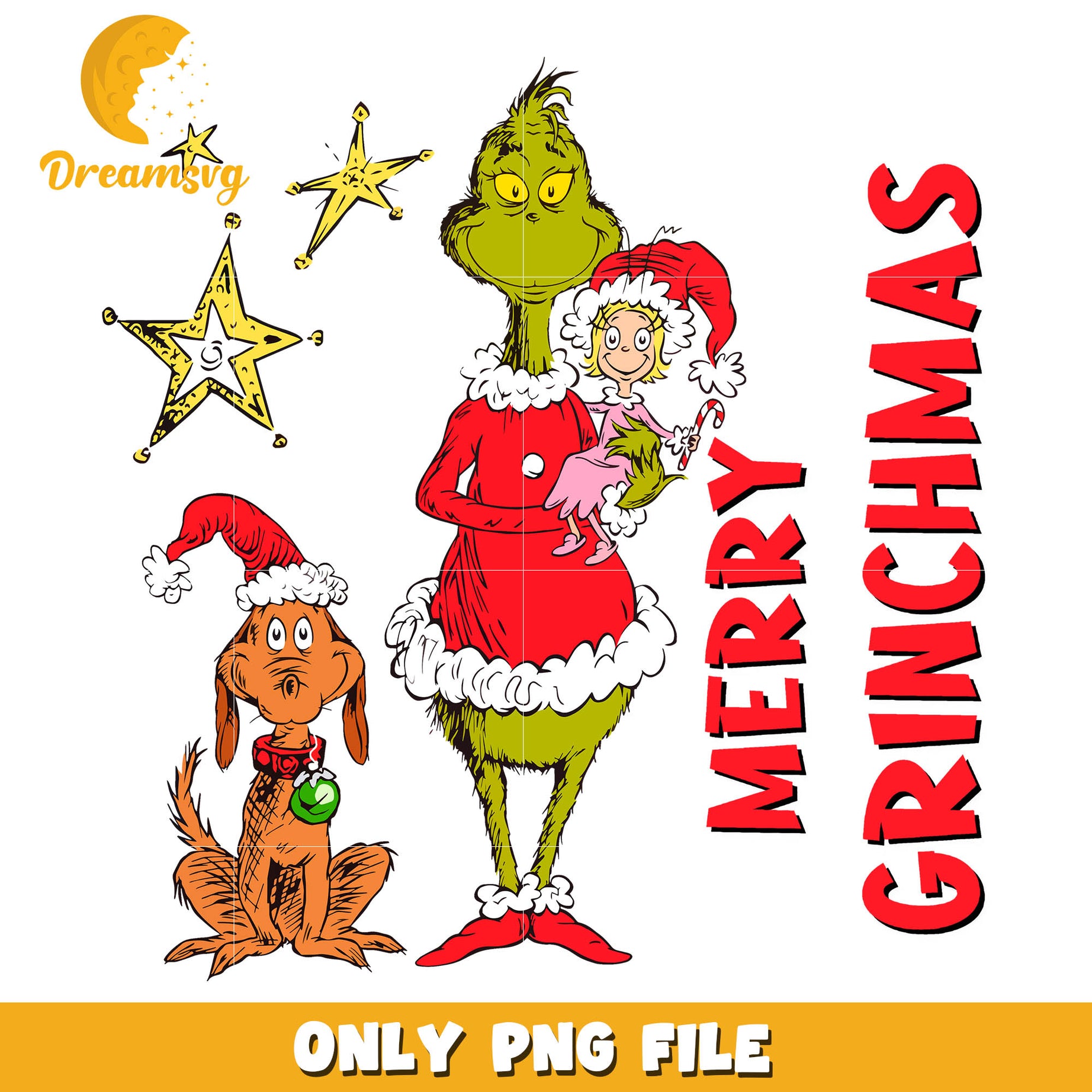 Grinch and dog merry christmas png, grinch christmas decor​​​ png