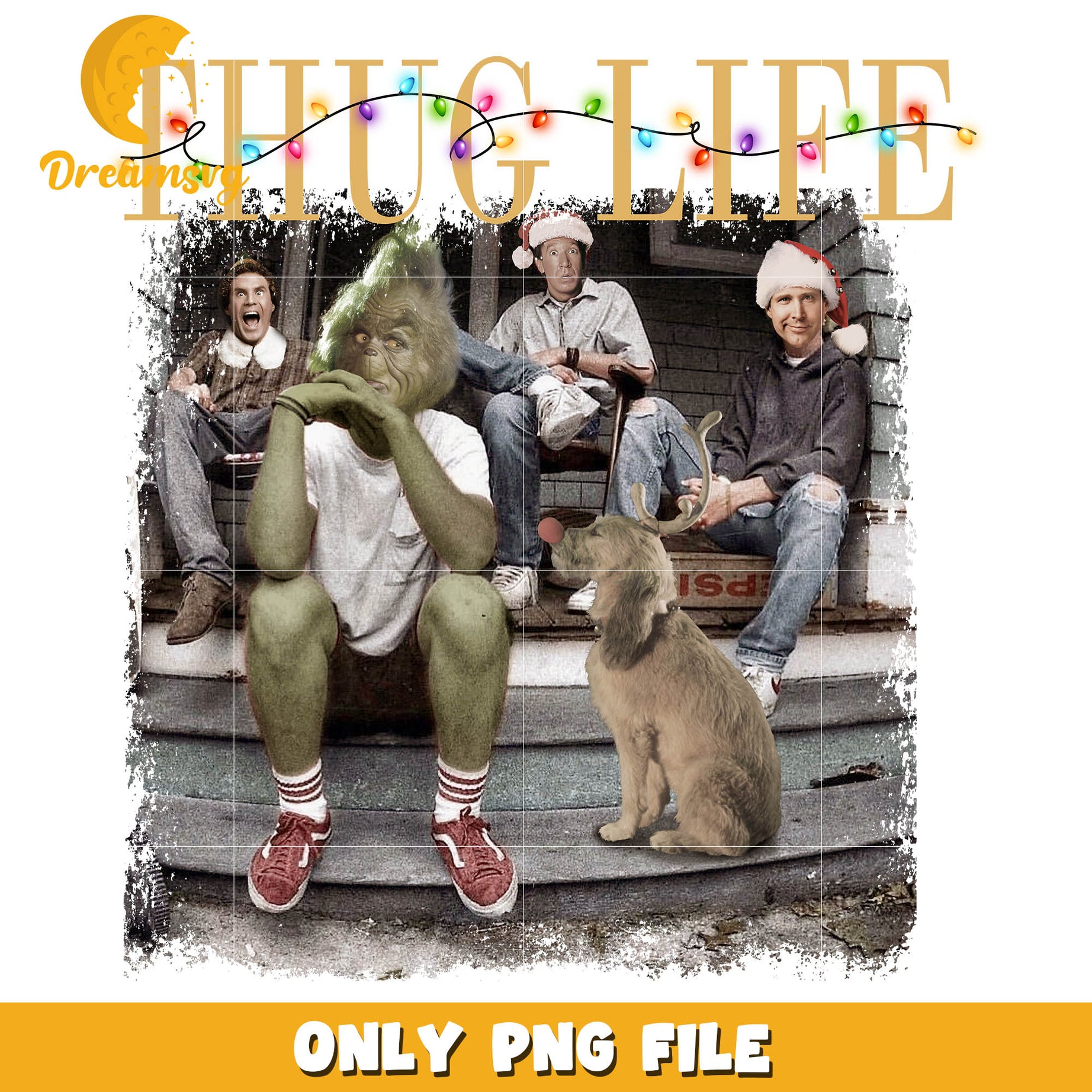 Grinch and dog thug life christmas like png, the grinch and dog​ png