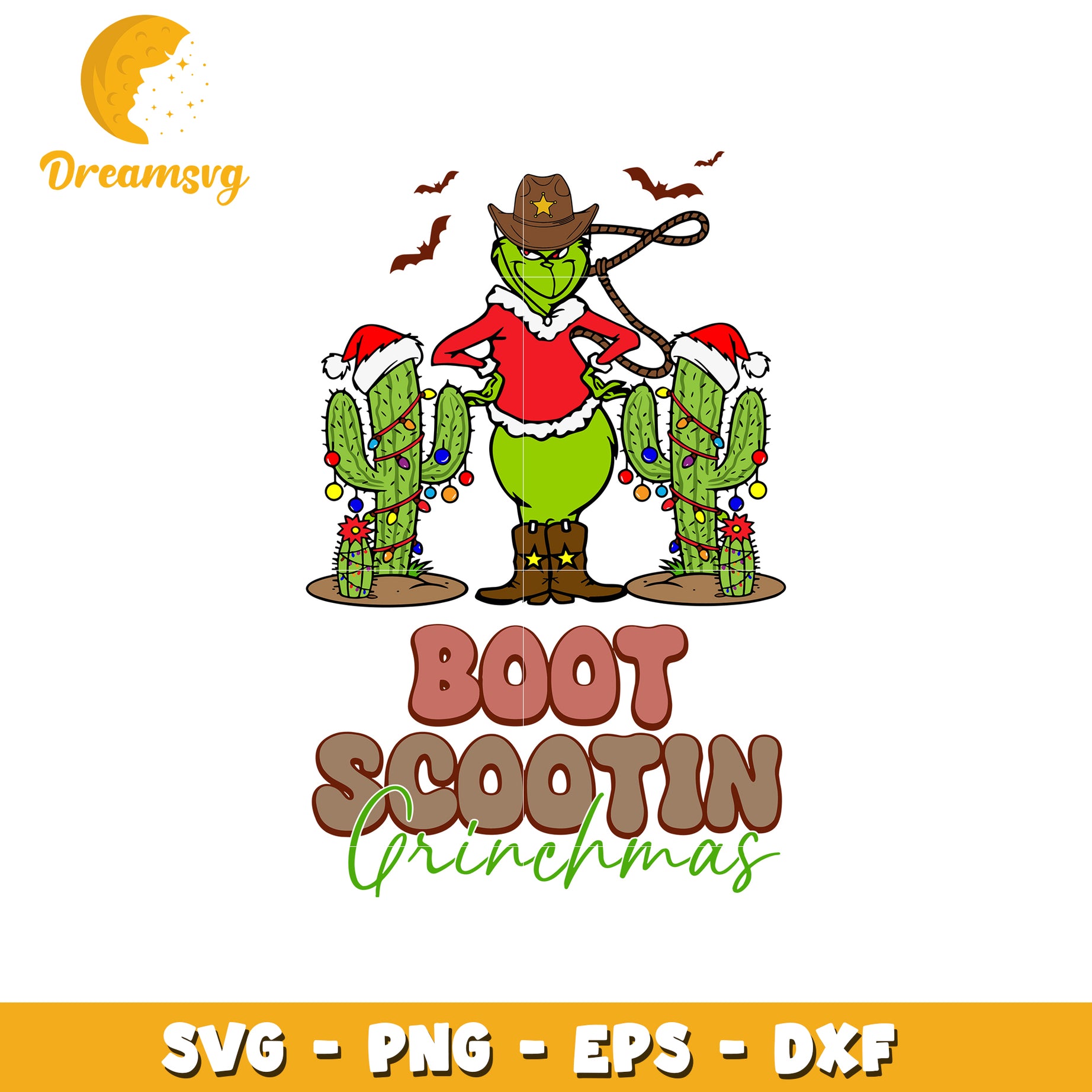 Grinch boot scootin grinchmas svg, grinch santa hat svg