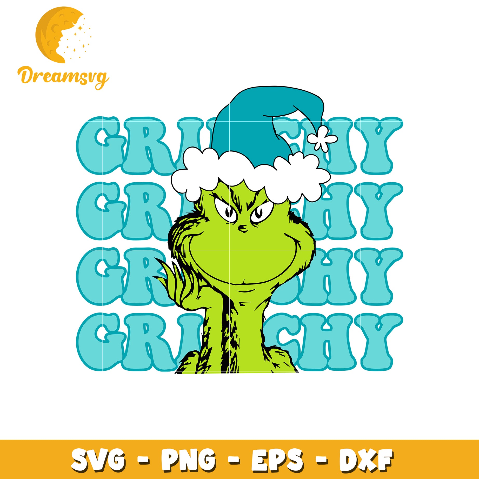 Grinch character blue hat svg, the grinch svg, cartoon svg