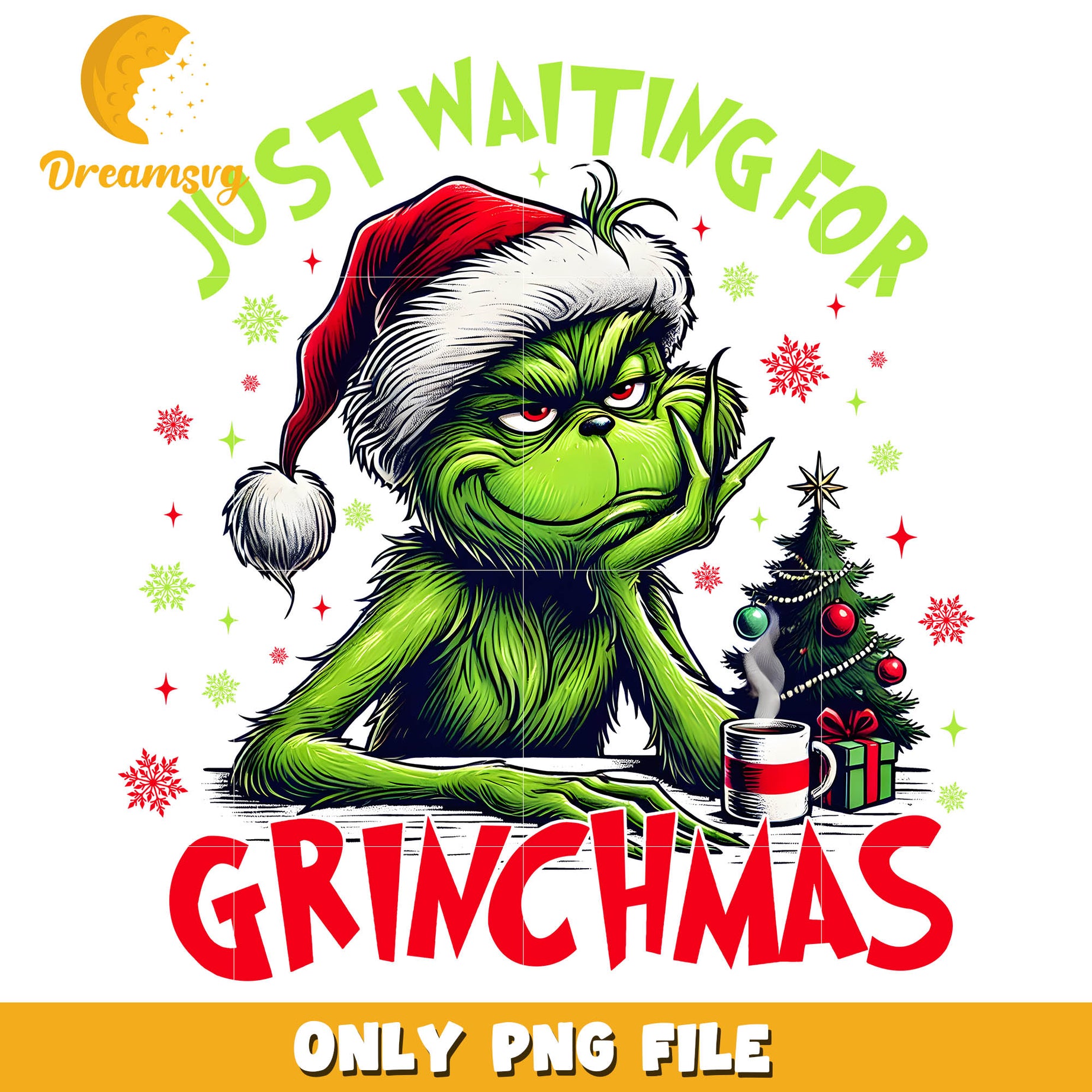 Grinch cup is waiting for christmas png, grinch christmas cup​​ png