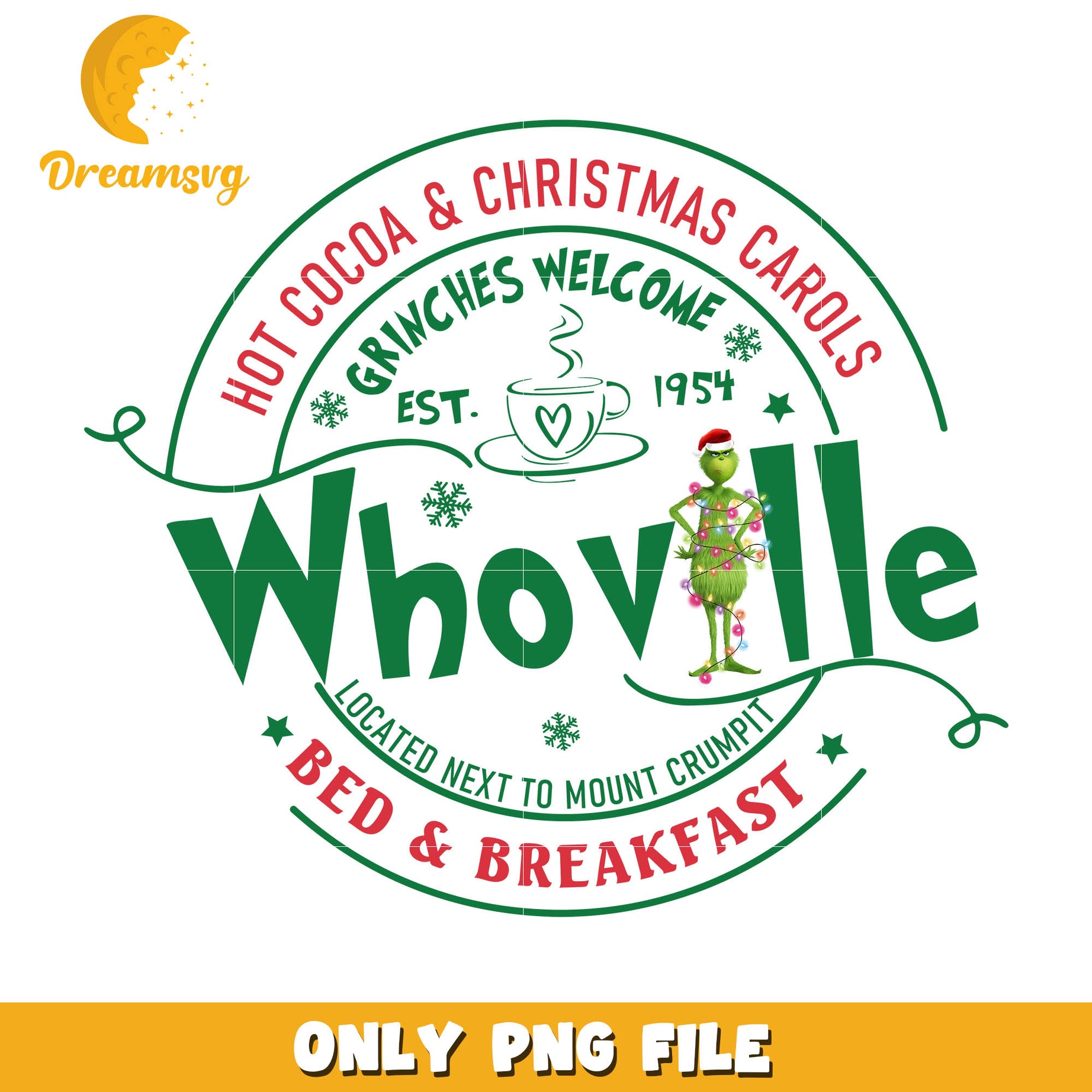 Grinches wellcome est 1954 whoville png, grinchmas tree lighting​ png