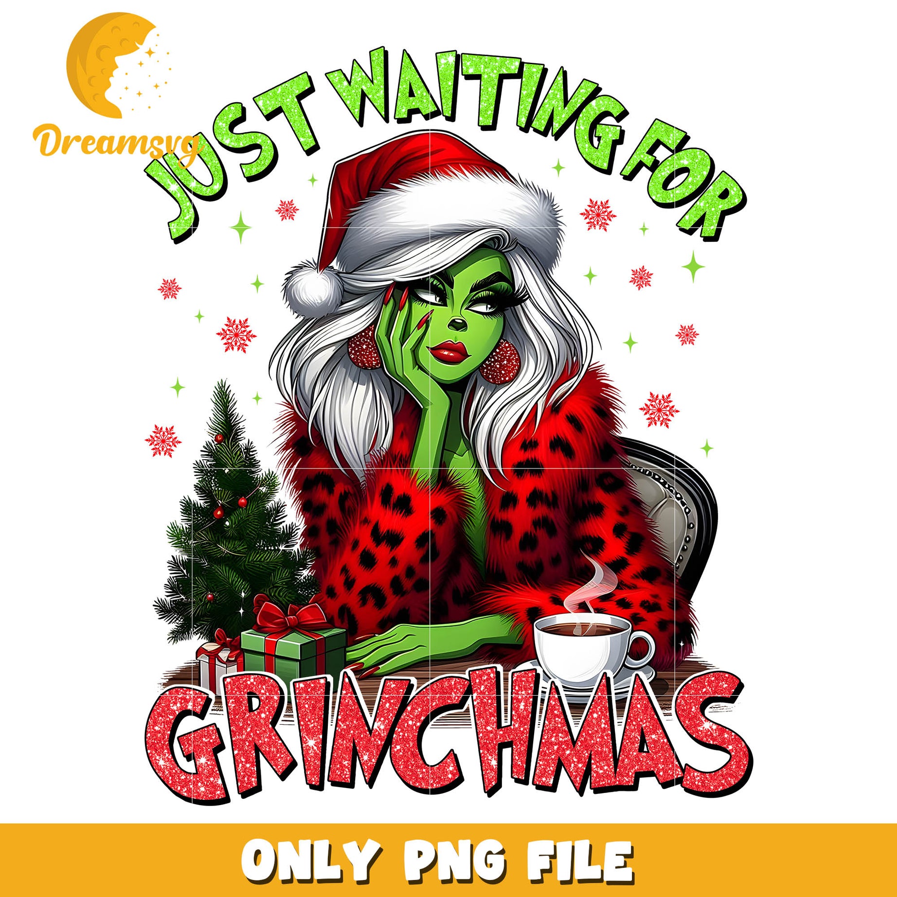 Grinch female just waiting chritmas png, female the grinch characters​ png