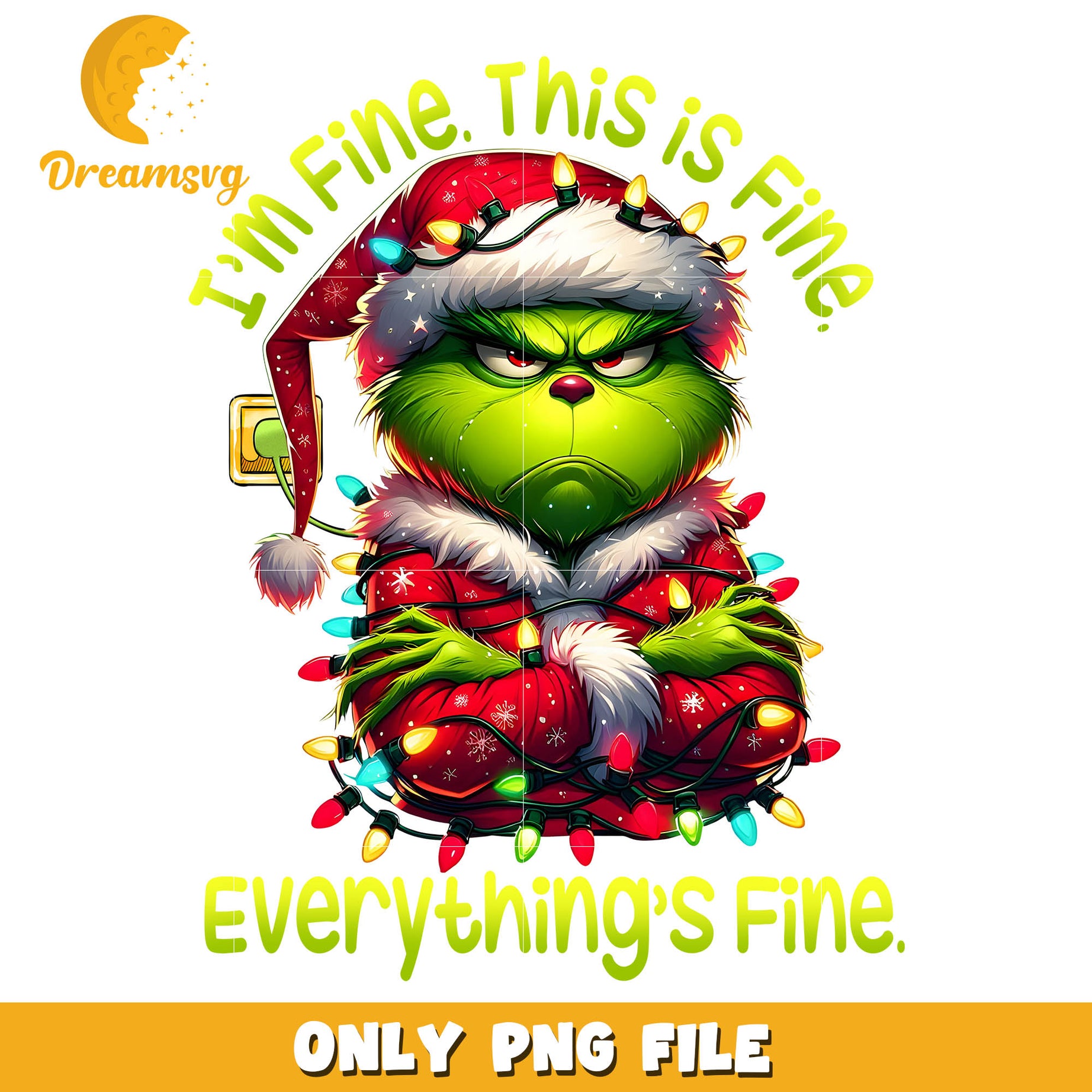 Grinch i'm fine this is fine png, the grinch who stole christmas​ png
