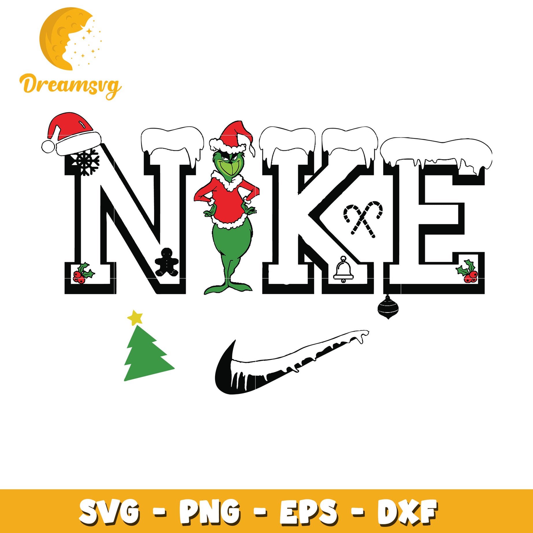 Grinch logo Nike design svg, merry chritmas svg, christmas svg