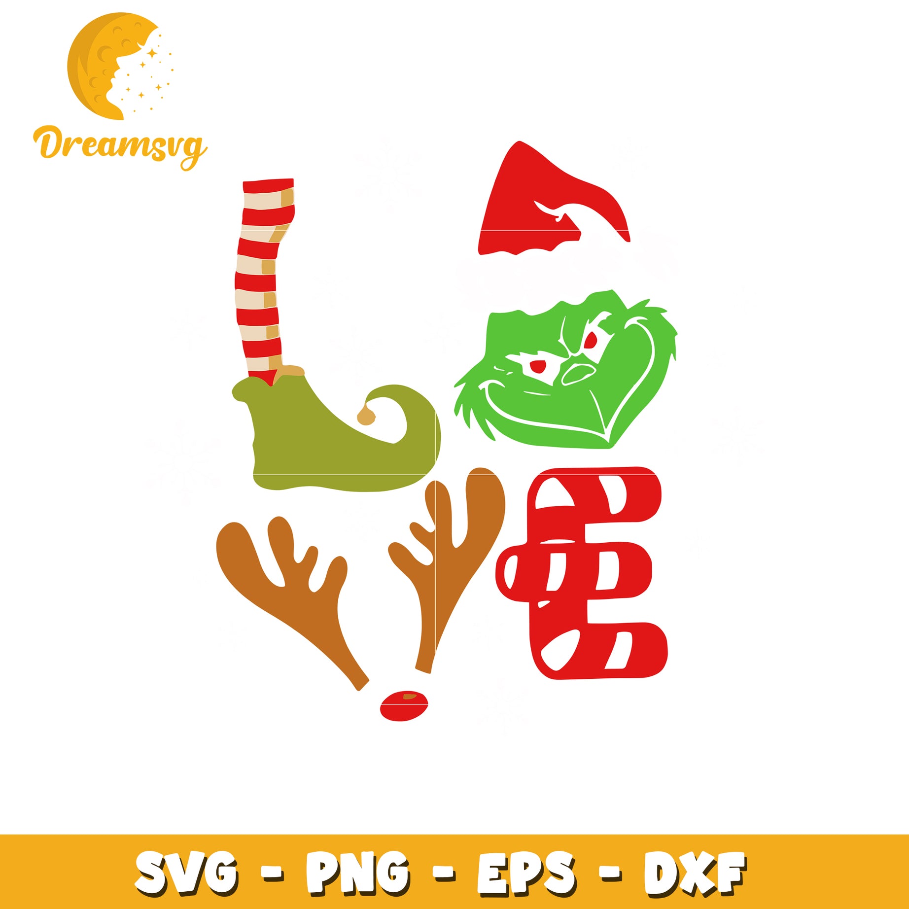 Grinch love font design svg, grinch character svg, love svg