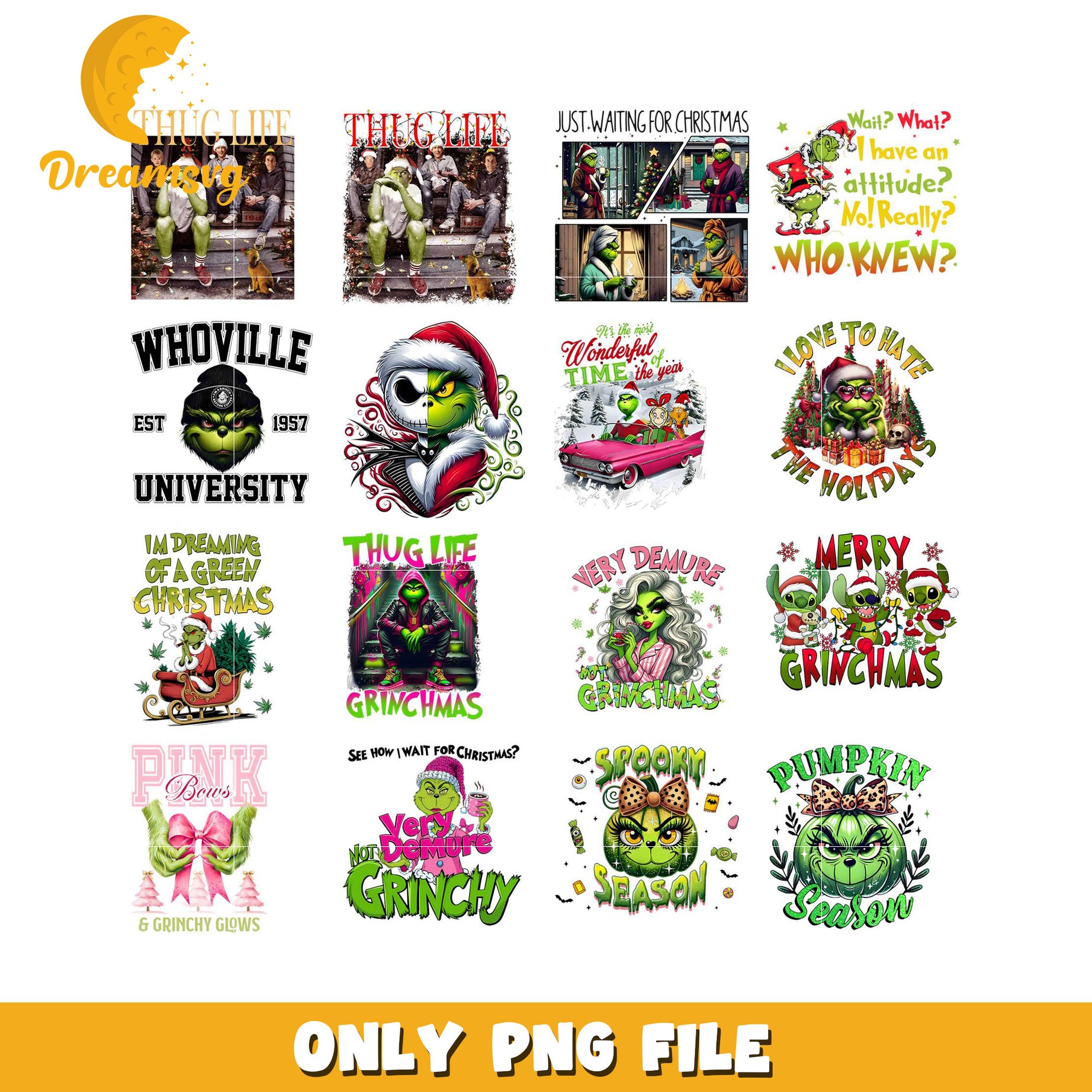 Grinchmas PNG Bundle 12 Cute Designs