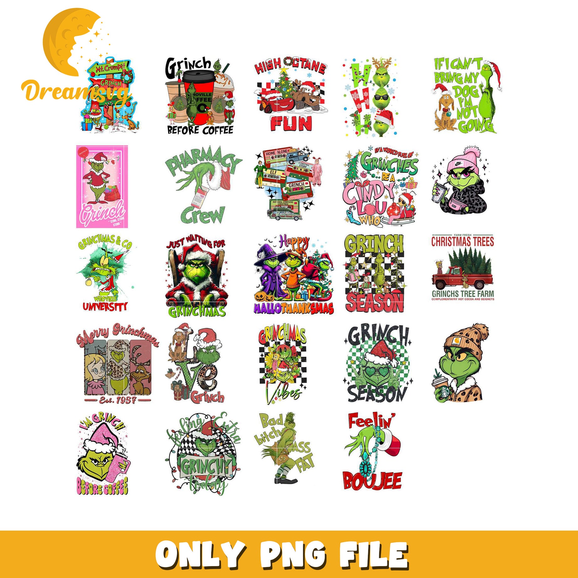 Grinchmas PNG Bundle 20 Designs