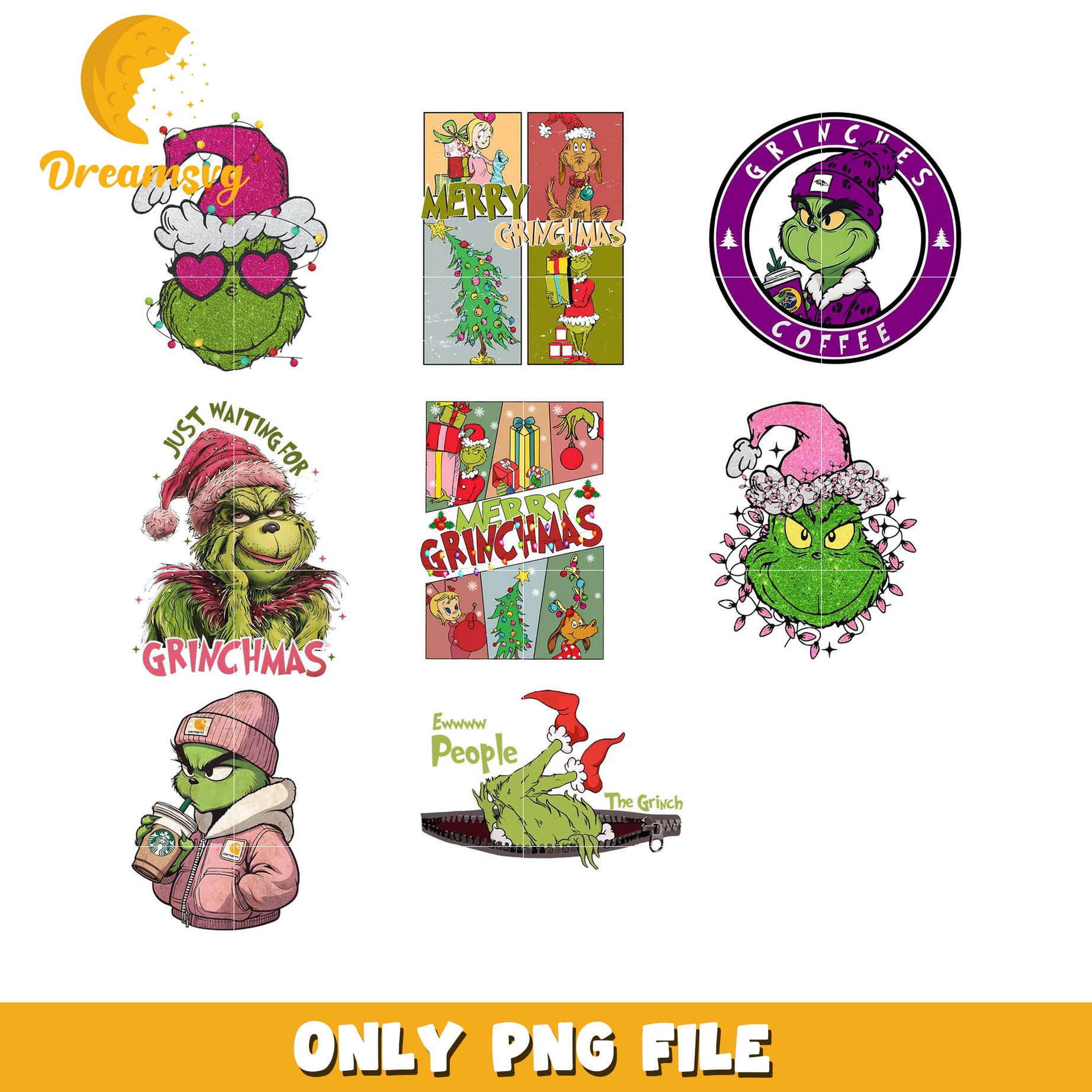 Grinchmas PNG Bundle 6 Cute Designs