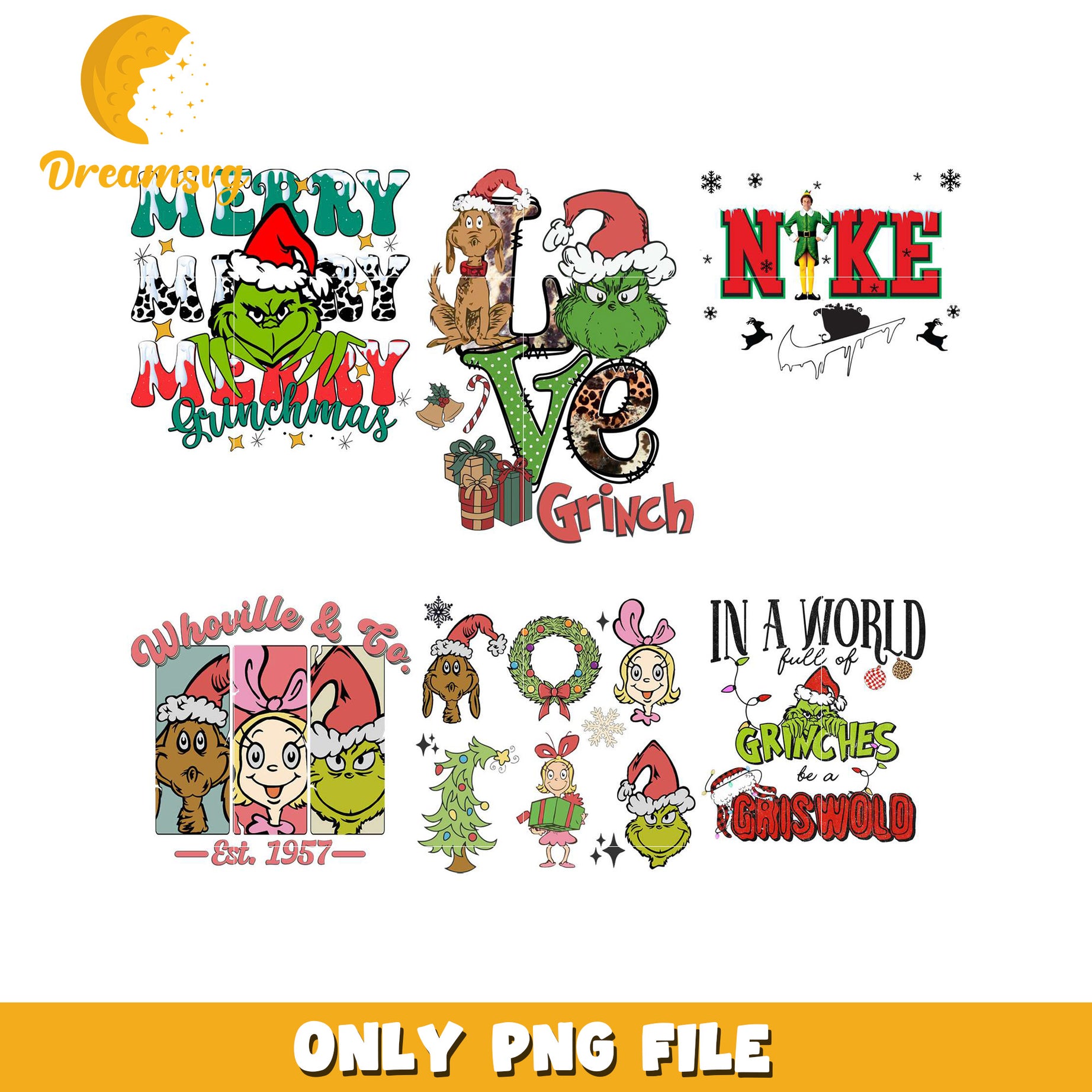 Grinchmas PNG Bundle Christmas Designs