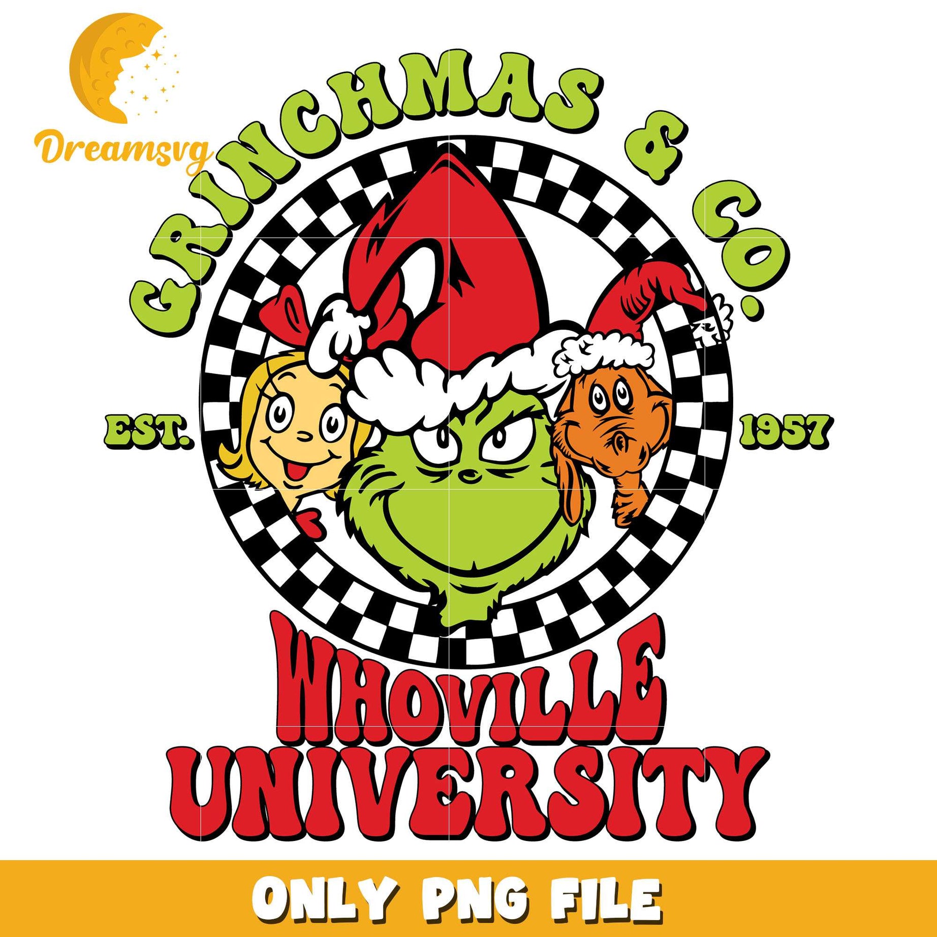Grinchmas& go est 1957 png, grinch png, christmas png