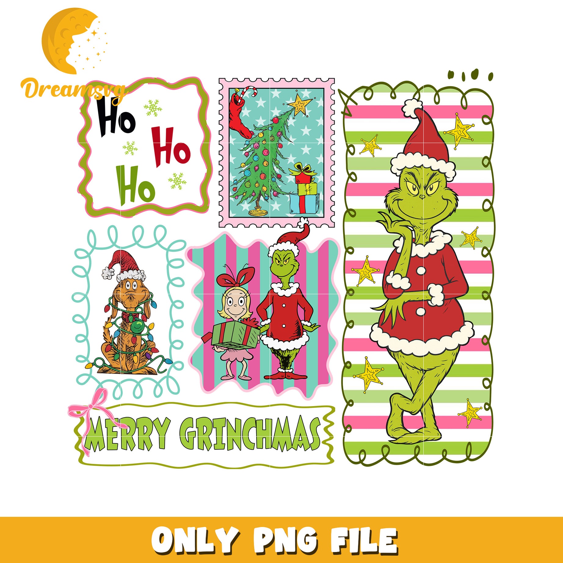 Grinchmas design png, christmas​​​ time png, grinch​ png