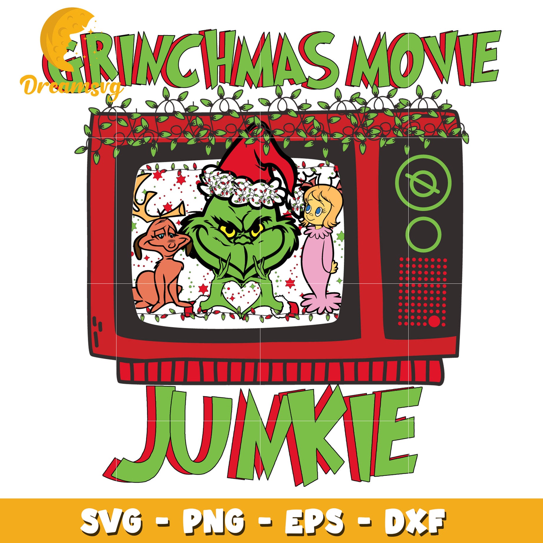 Grinchmas movie junkie svg, The Grinch svg, christmas svg