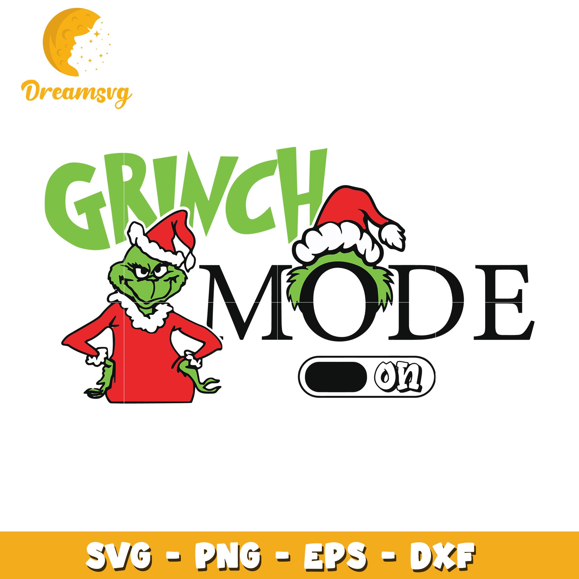 Grinch mode on svg, Grinch santa hat svg, christmas svg