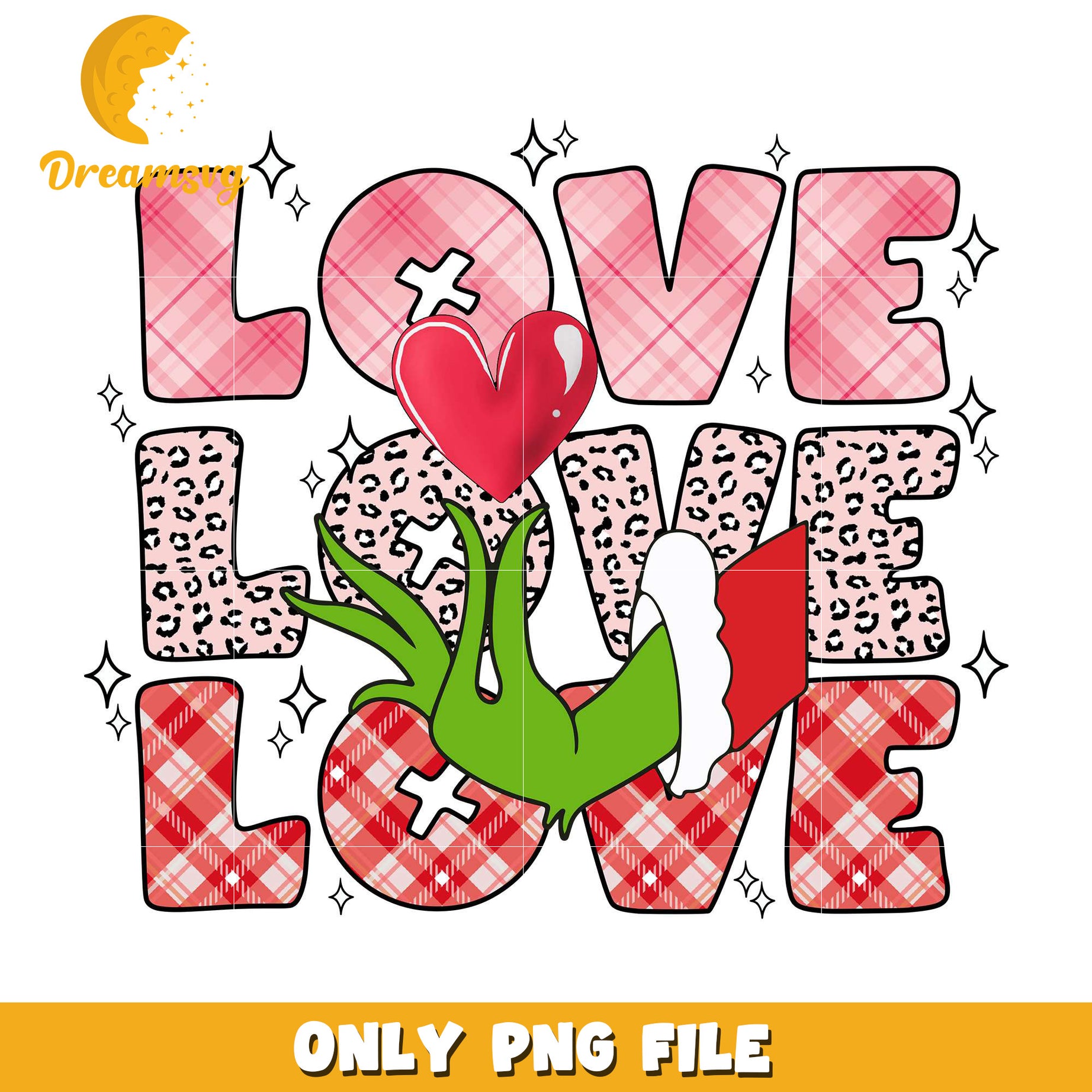 Grinch santa hand love png, the grinch png, love valentine png