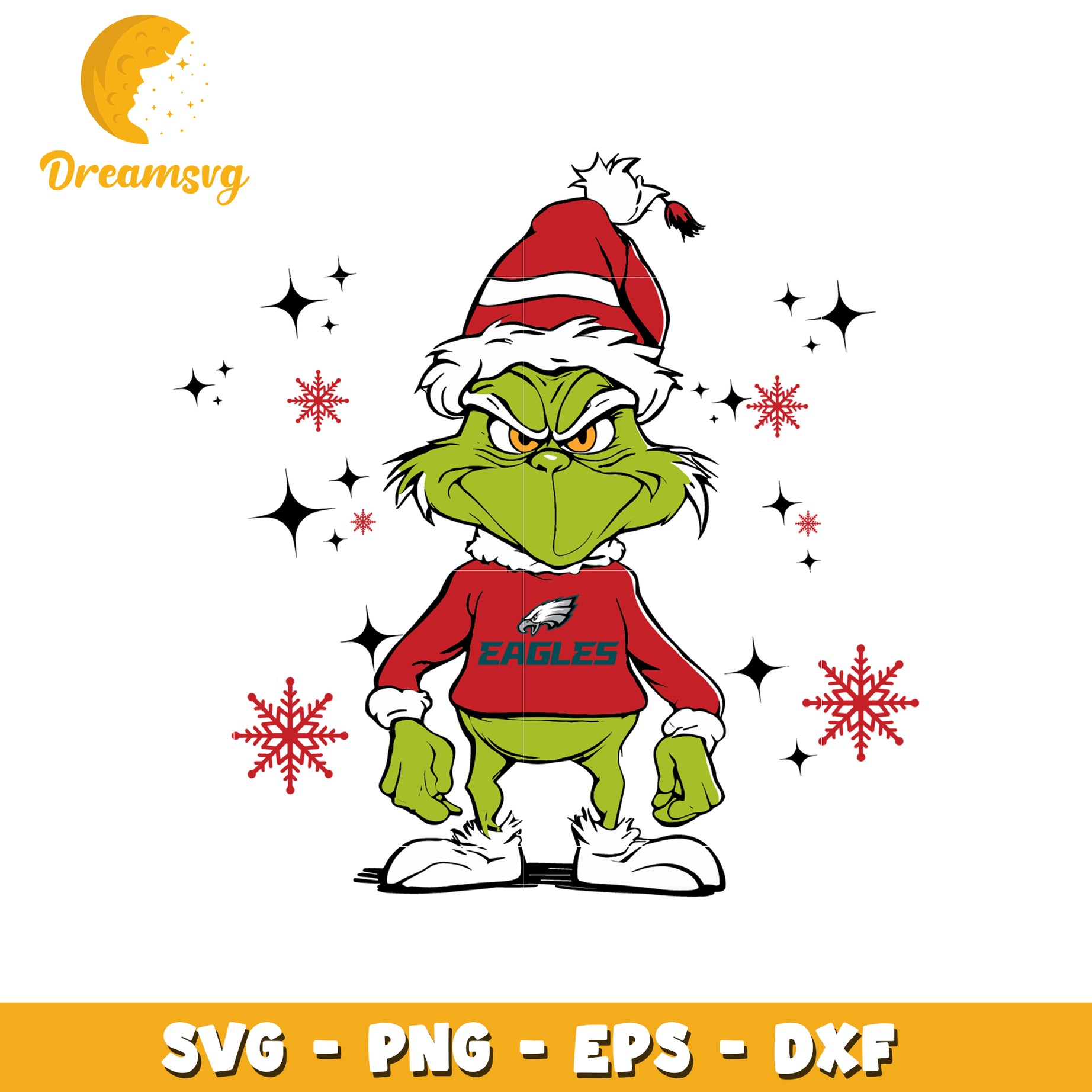 Grinch santa hat ncaa fan svg, Philadelphia Eagles svg, ncaa svg