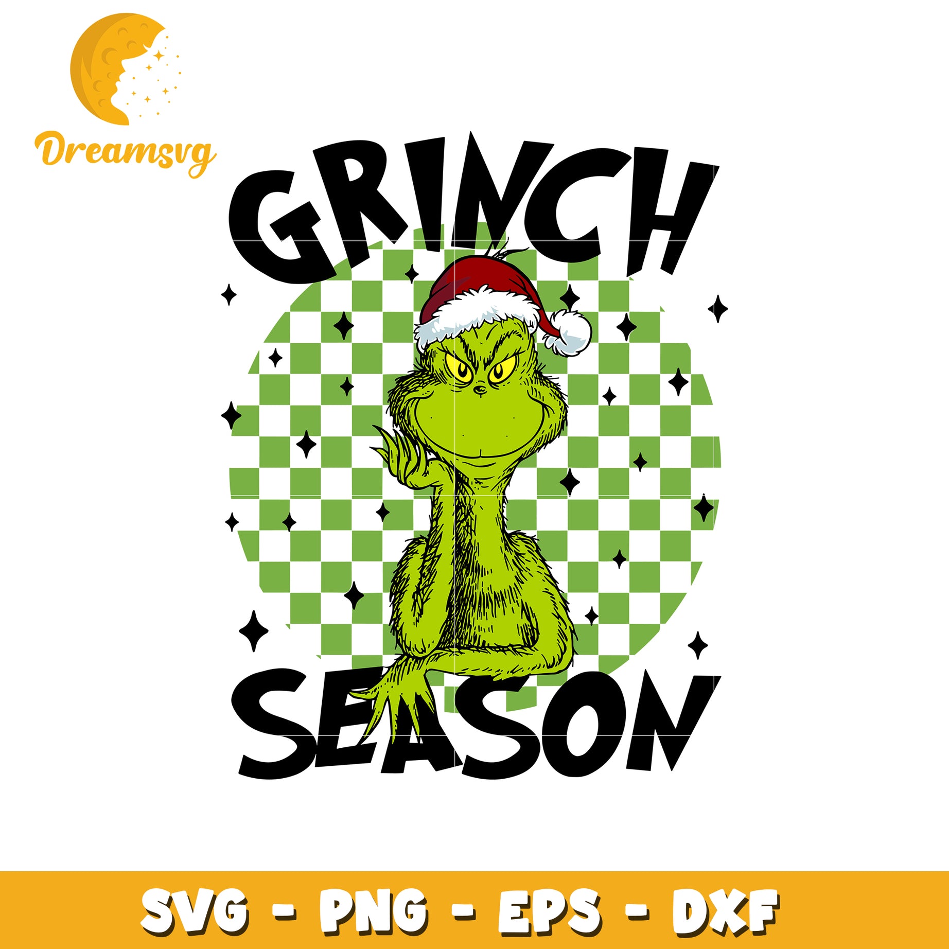 Grinch season checkered pattern svg, Grinch season svg, logo svg