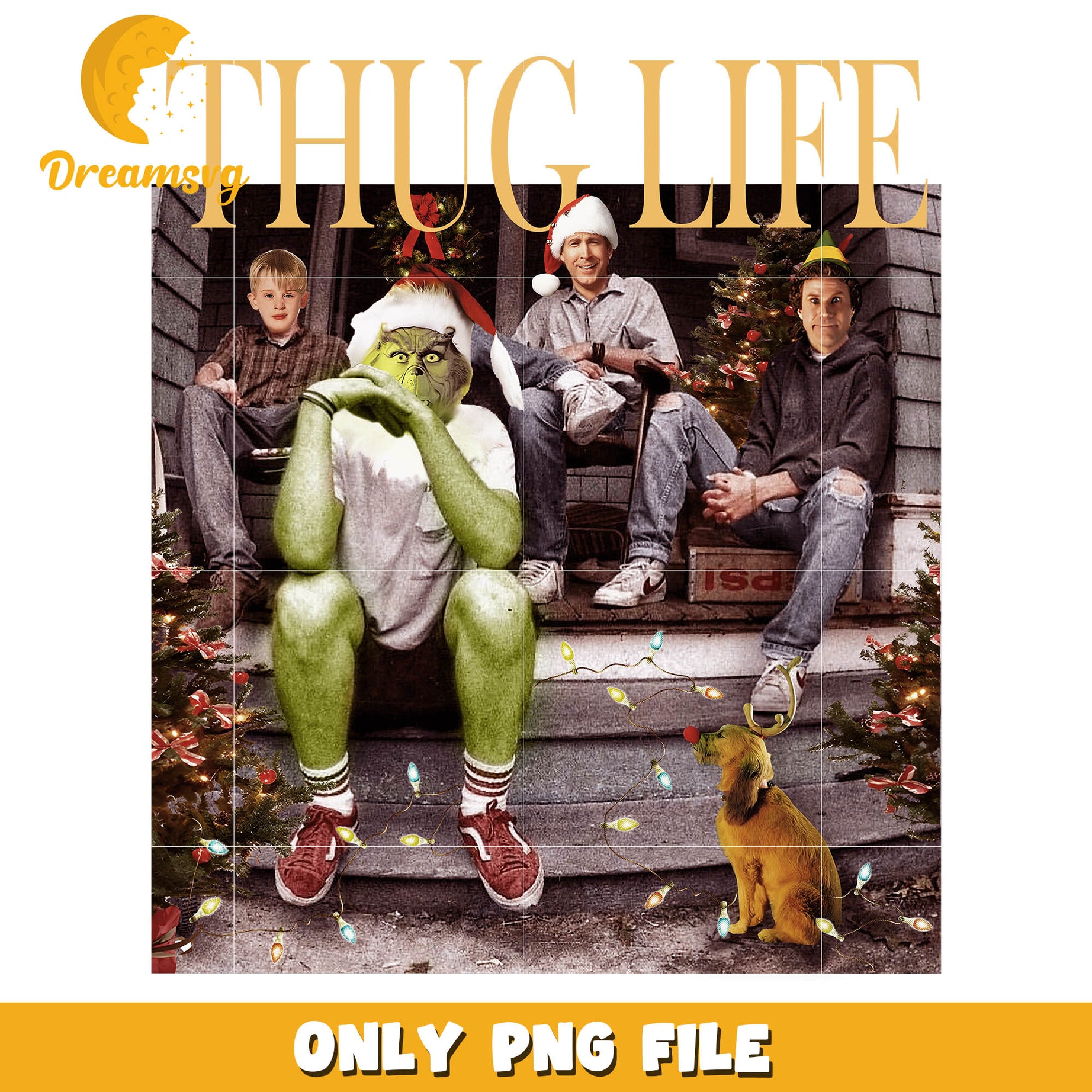 Grinch thug life christmas png, grinch friends​ png, grinch and friends​ png