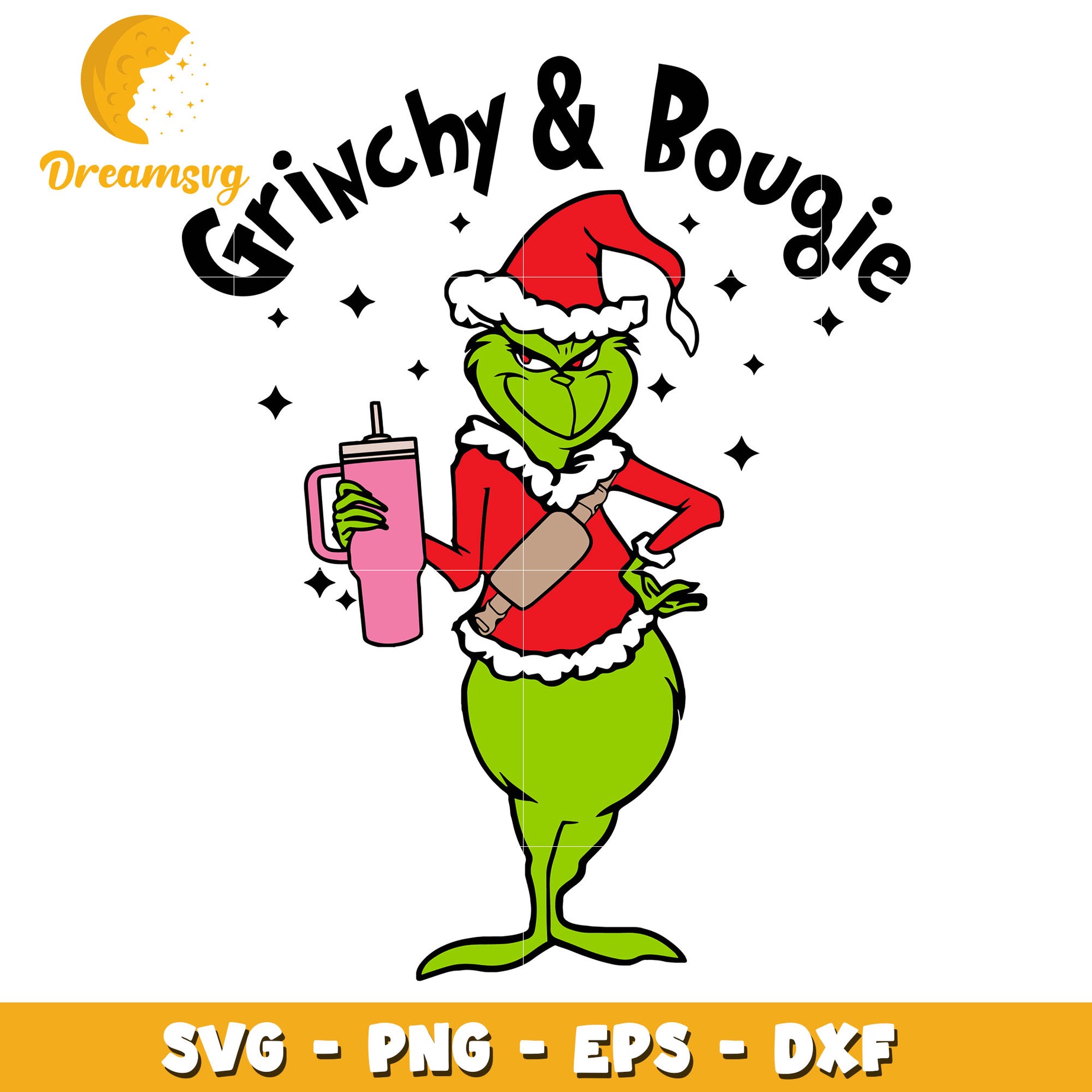 Grinchy And Bougie Pink Tumbler svg, Grinch svg, christmas svg