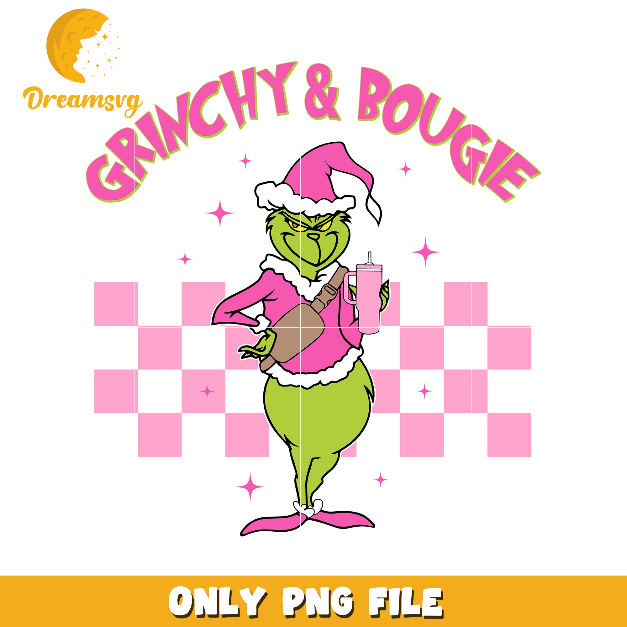 Grinchy and bougie png, christmas bell png, grinch quotes png