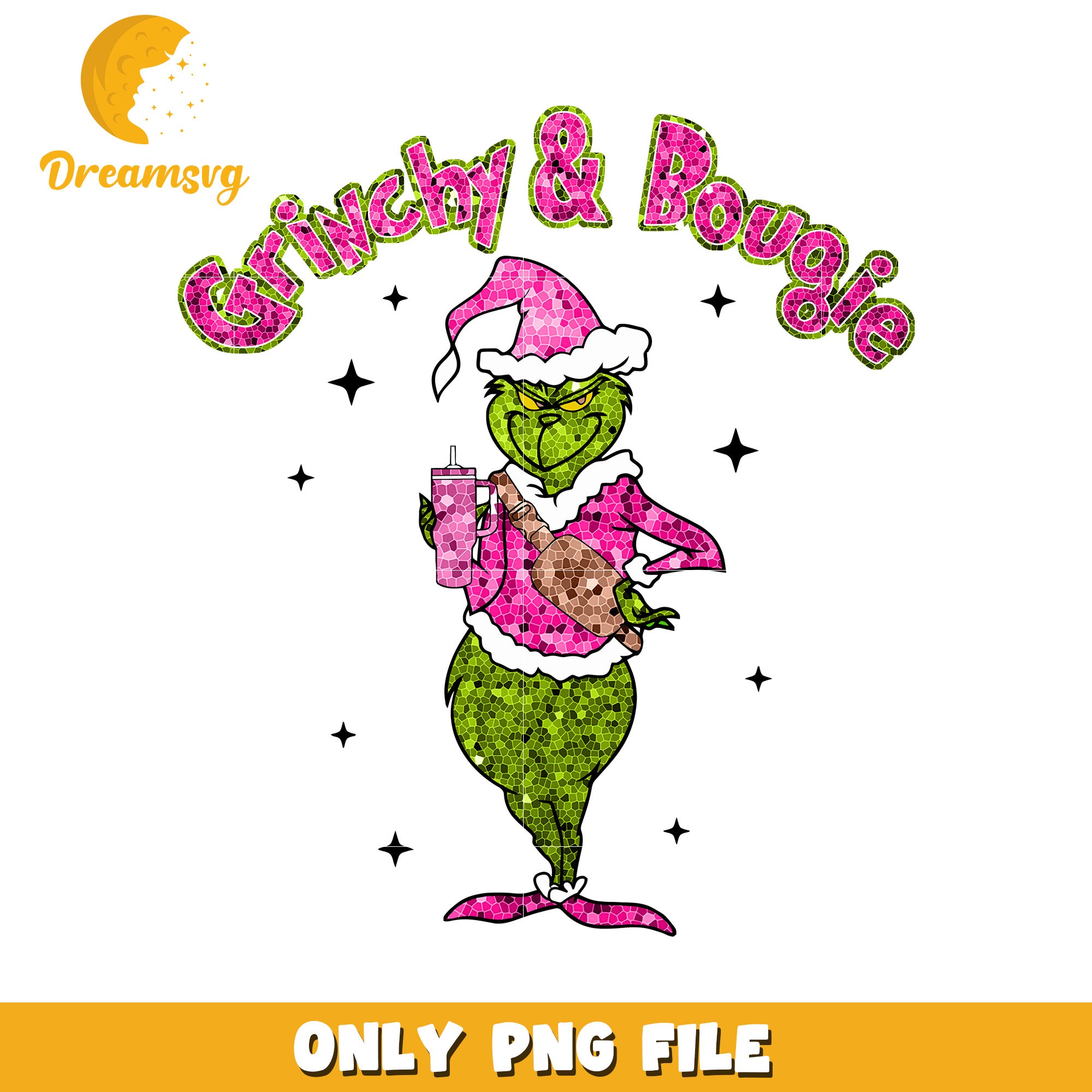 Grinchy and bougie png, grinch green​ png, grinch logo png