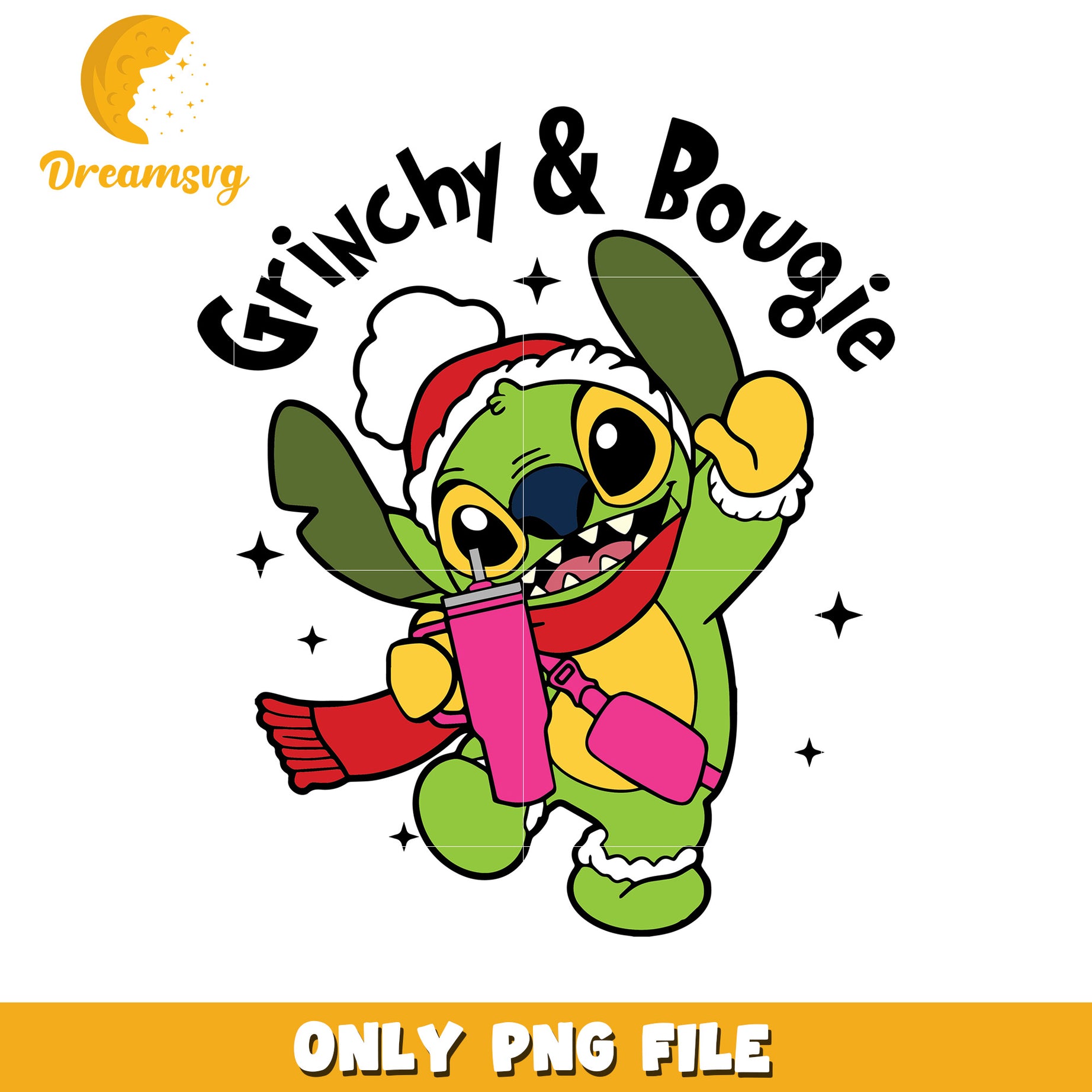 Grinchy and bougie png, merry christmas png, happy grinch png