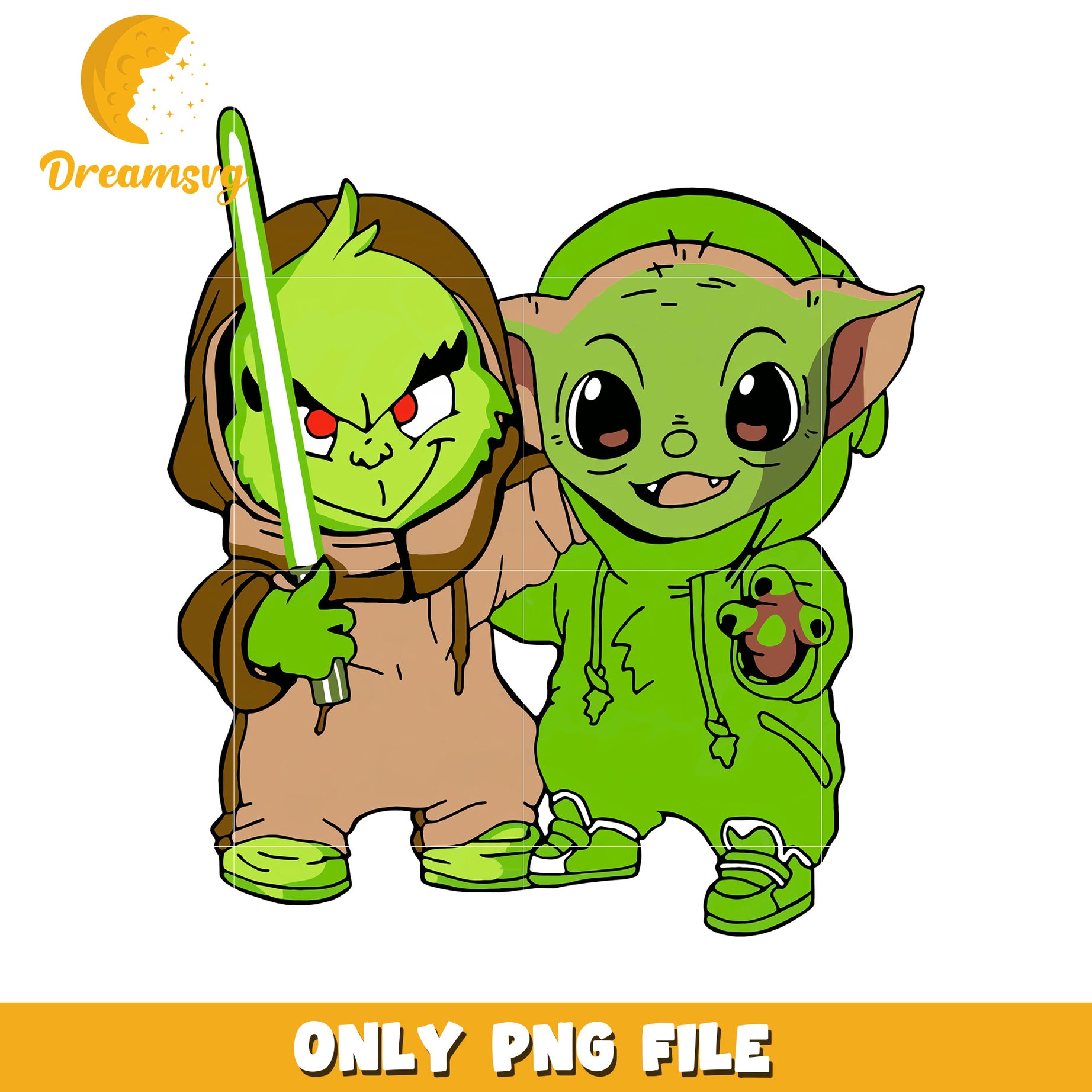 Grinchy and yoda baby png, grinch happy png, merry christmas png
