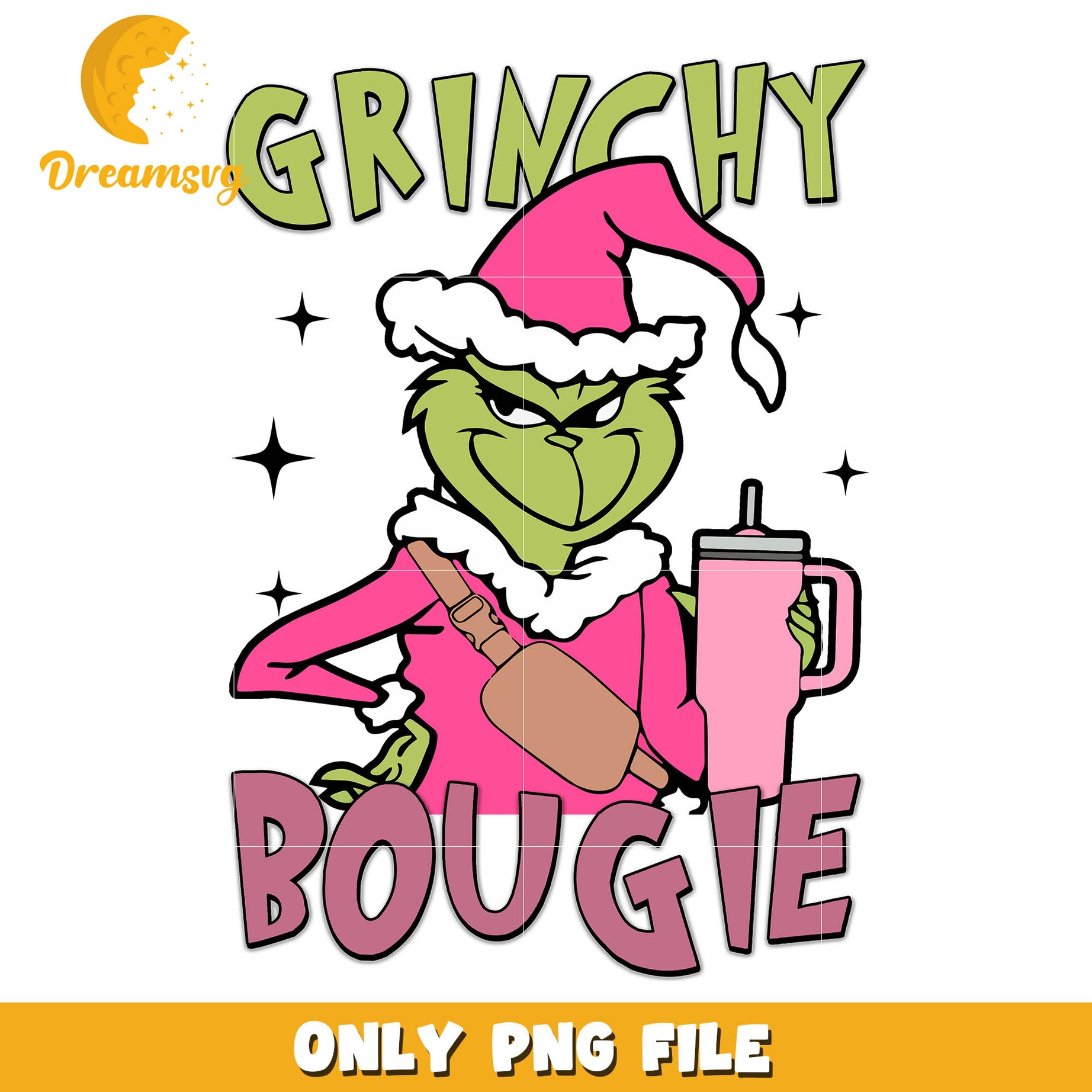 Grinchy bougie christmas pink png, grinchy​​ png, grinchie png