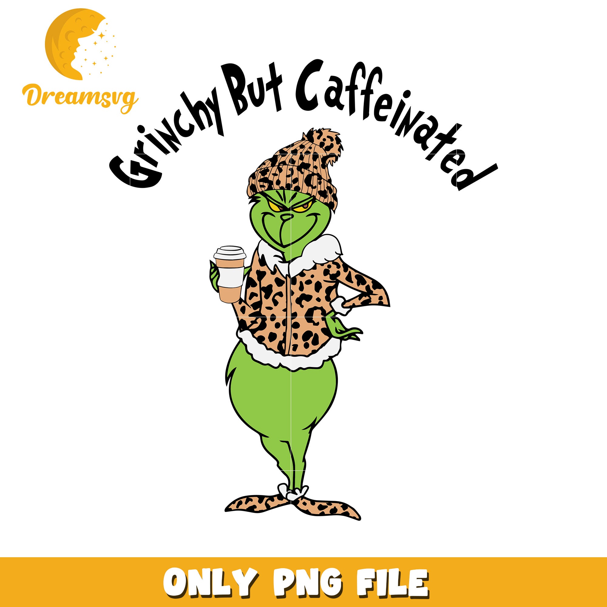 Grinchy but caffeinated png, baby grinch​​ png, christmas lights png