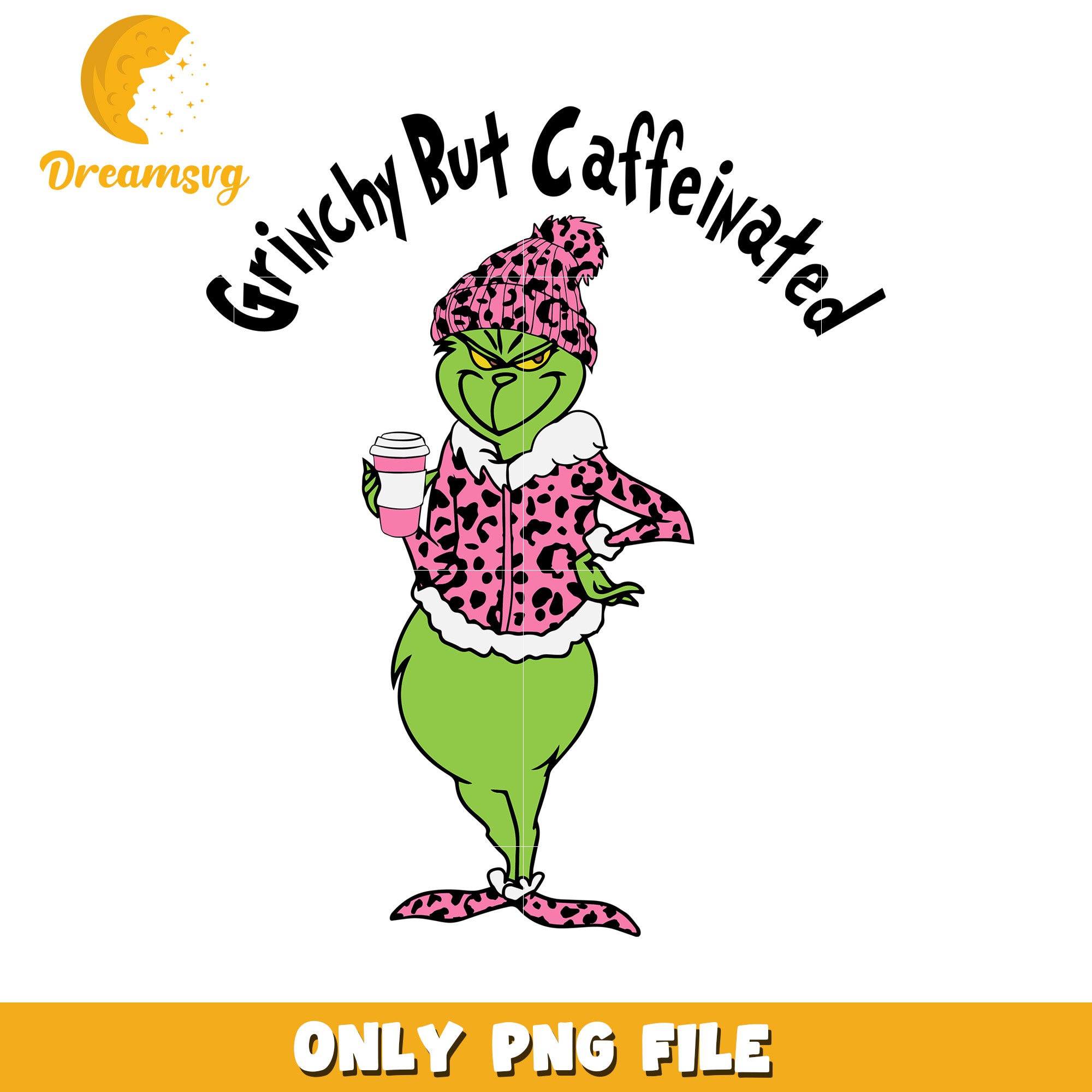 Grinchy but caffeinated png, grinch png, christmas grinch png