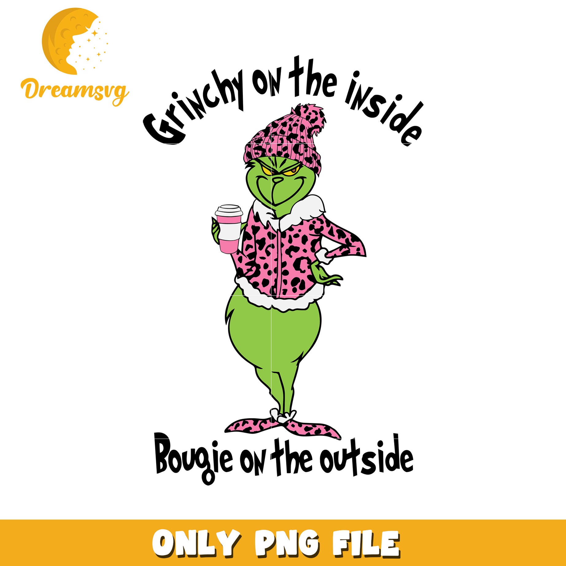Grinchy on the inside png, grinch christmas png, grinch png