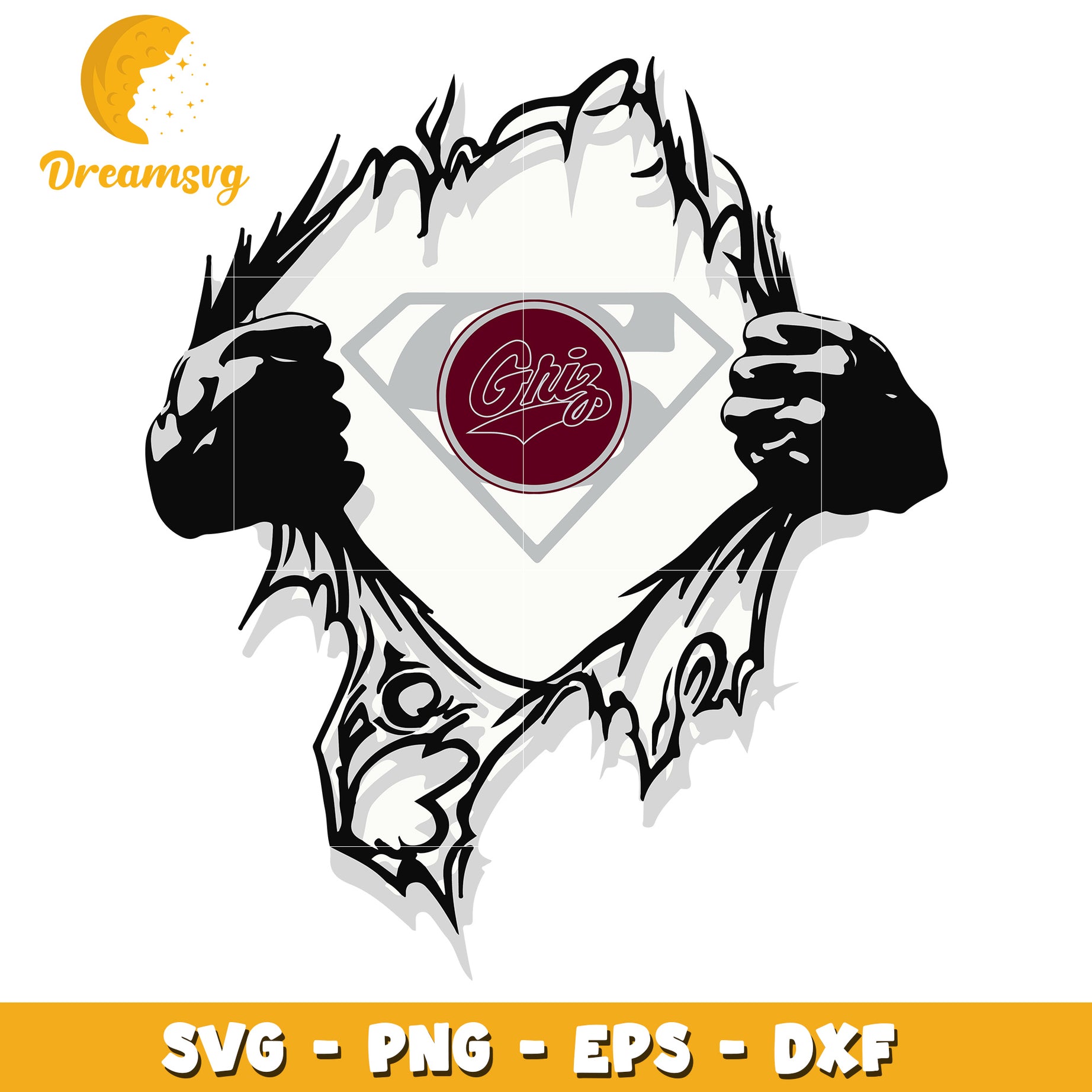 Griz SVG PNG EPS DXF Ripped Shirt Design