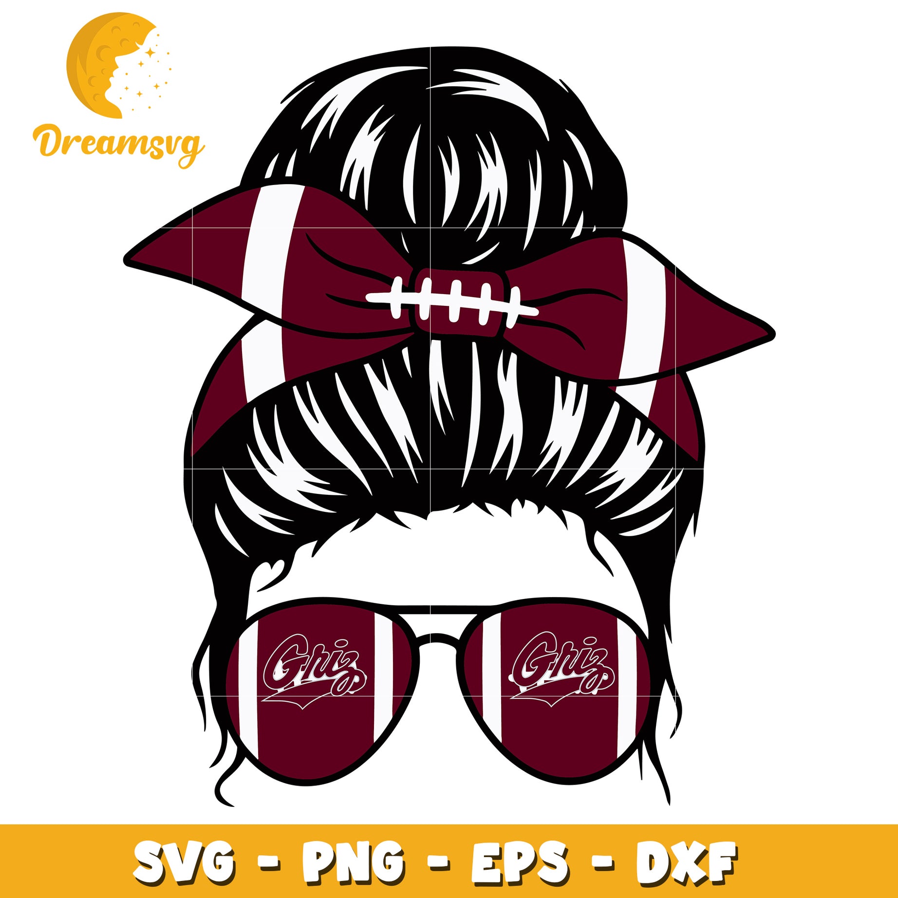 Grizzlies Messy Bun SVG Cut File