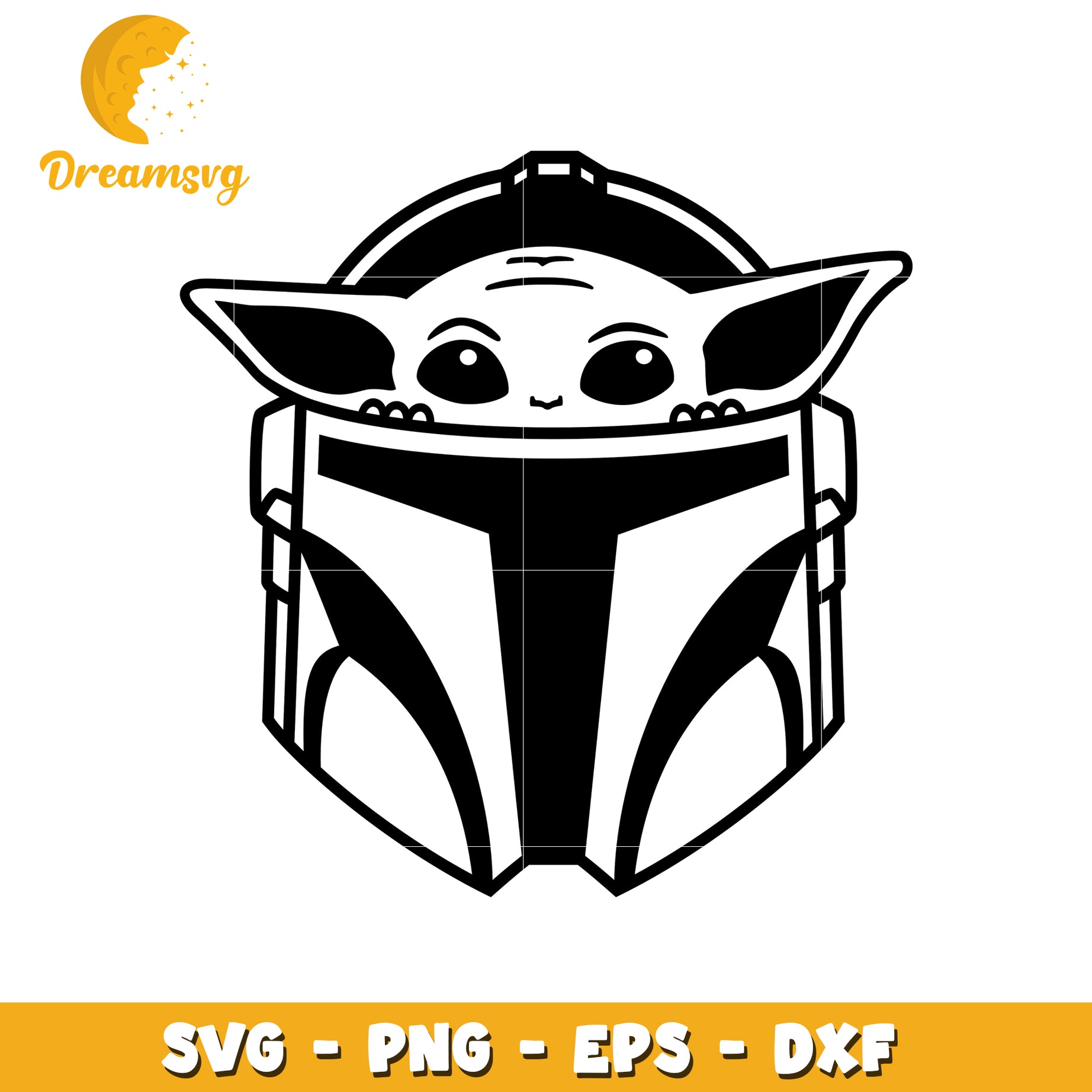 Grogu Mandalorian Helmet SVG Cut File