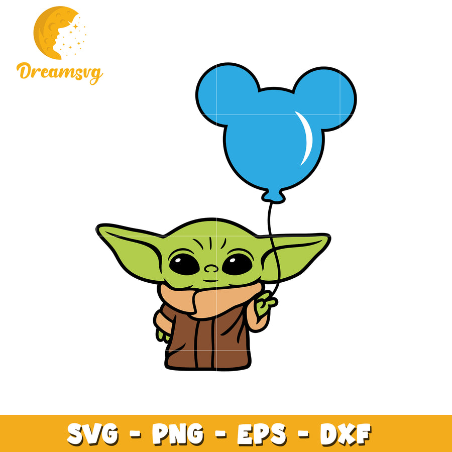 Grogu Mickey Balloon SVG PNG EPS DXF