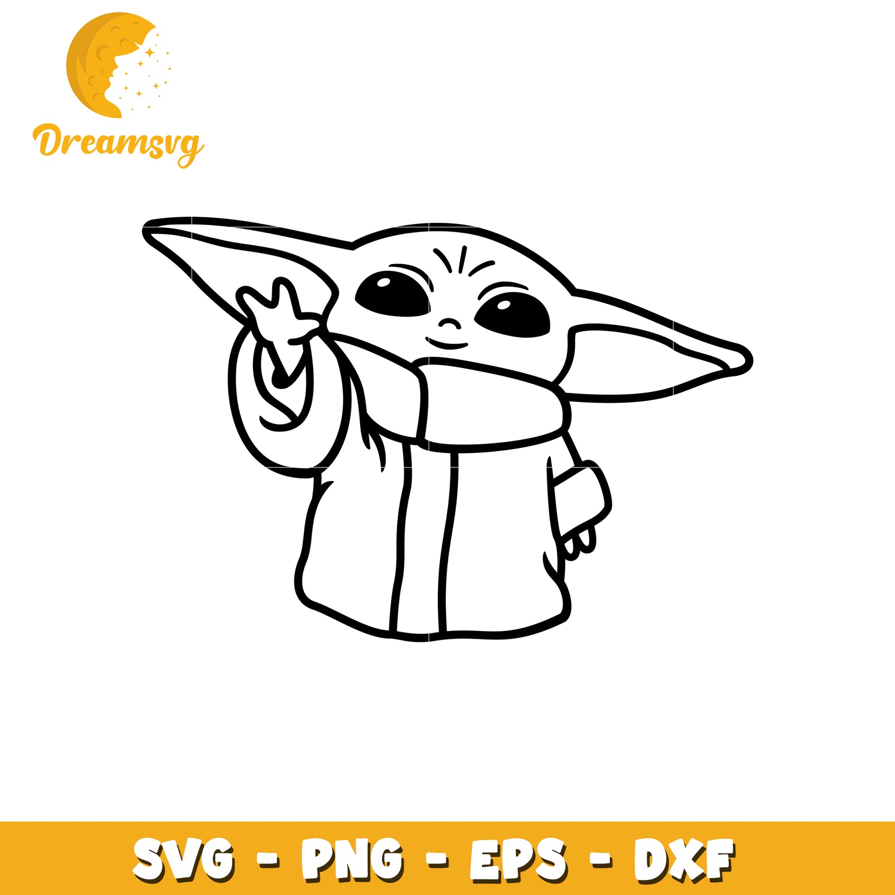 Grogu SVG Cut File PNG EPS DXF