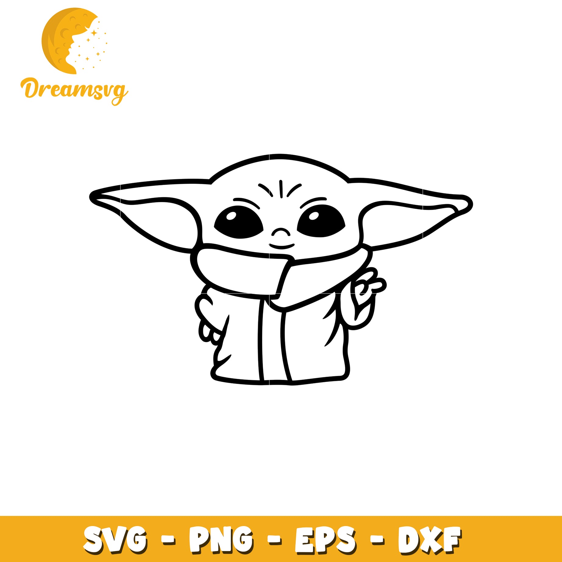 Grogu SVG PNG EPS DXF Cut File