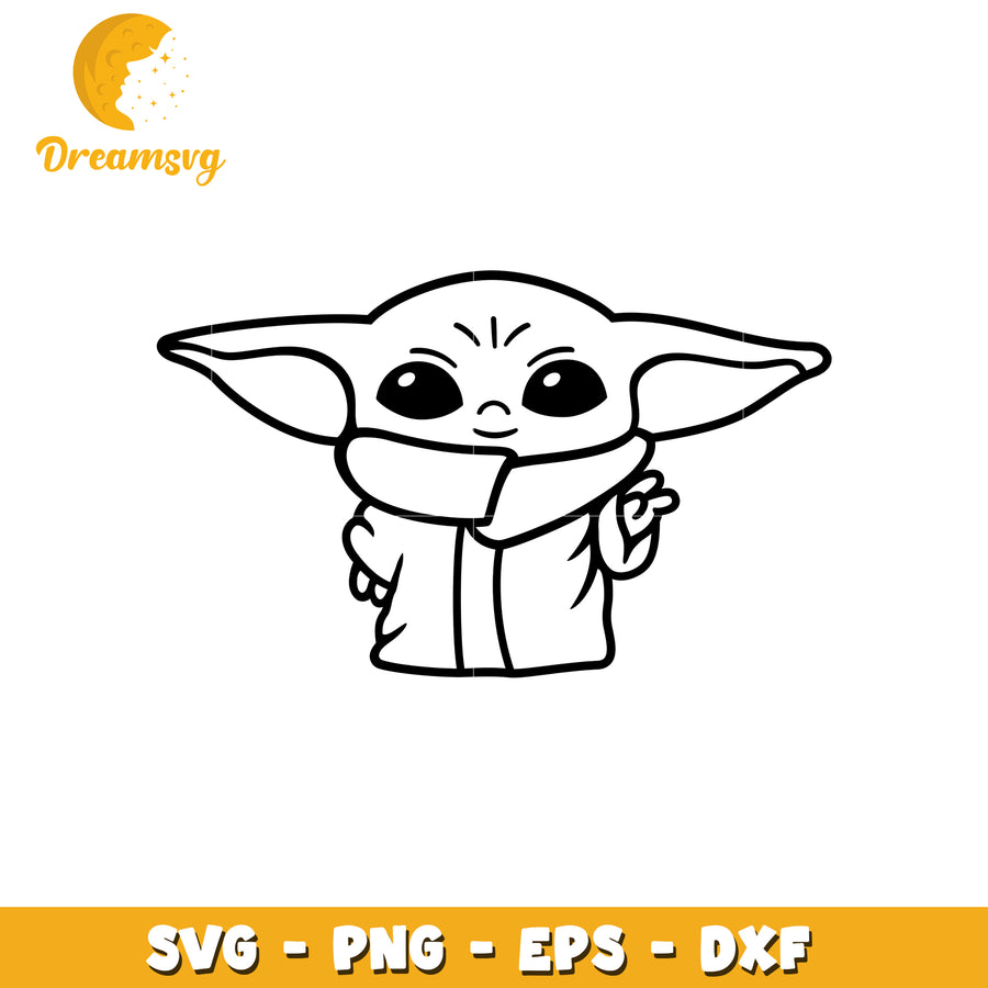Grogu SVG PNG EPS DXF Cut File
