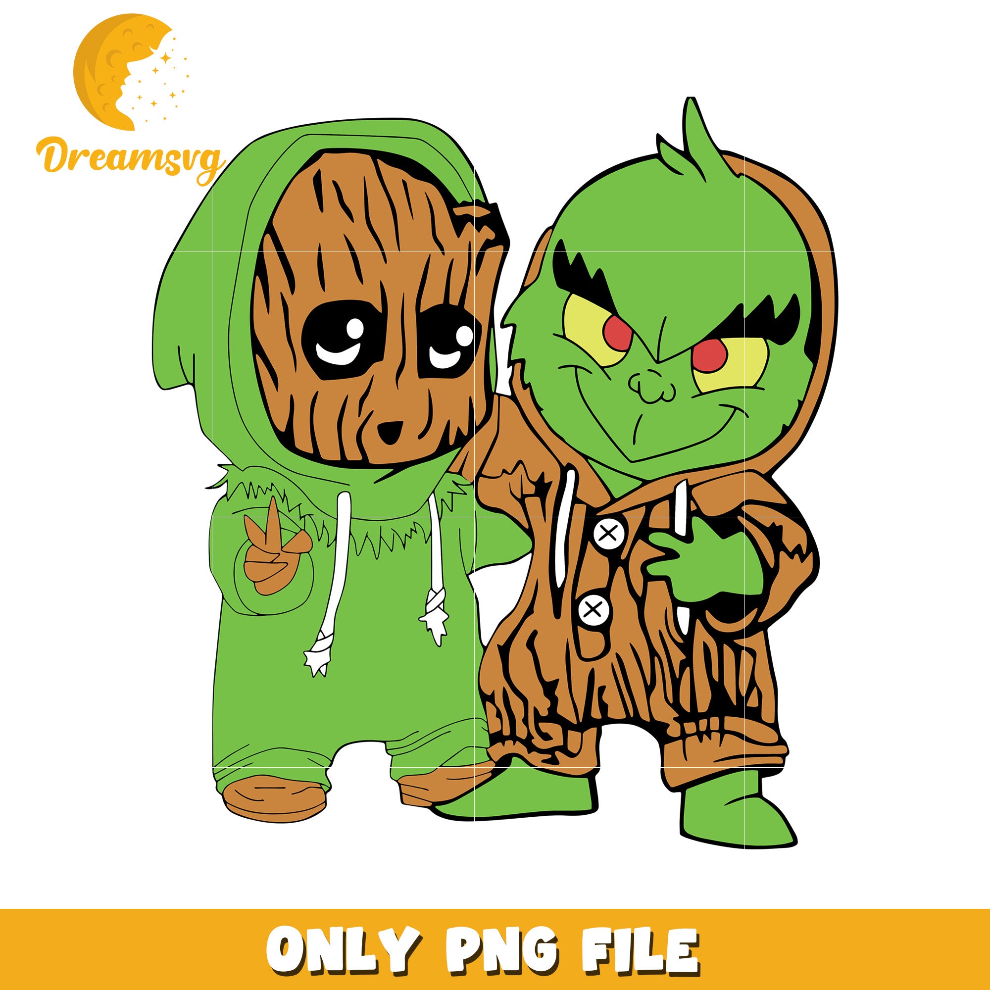 Groot and grinch png, grinch quotes​ png, christmas bell png