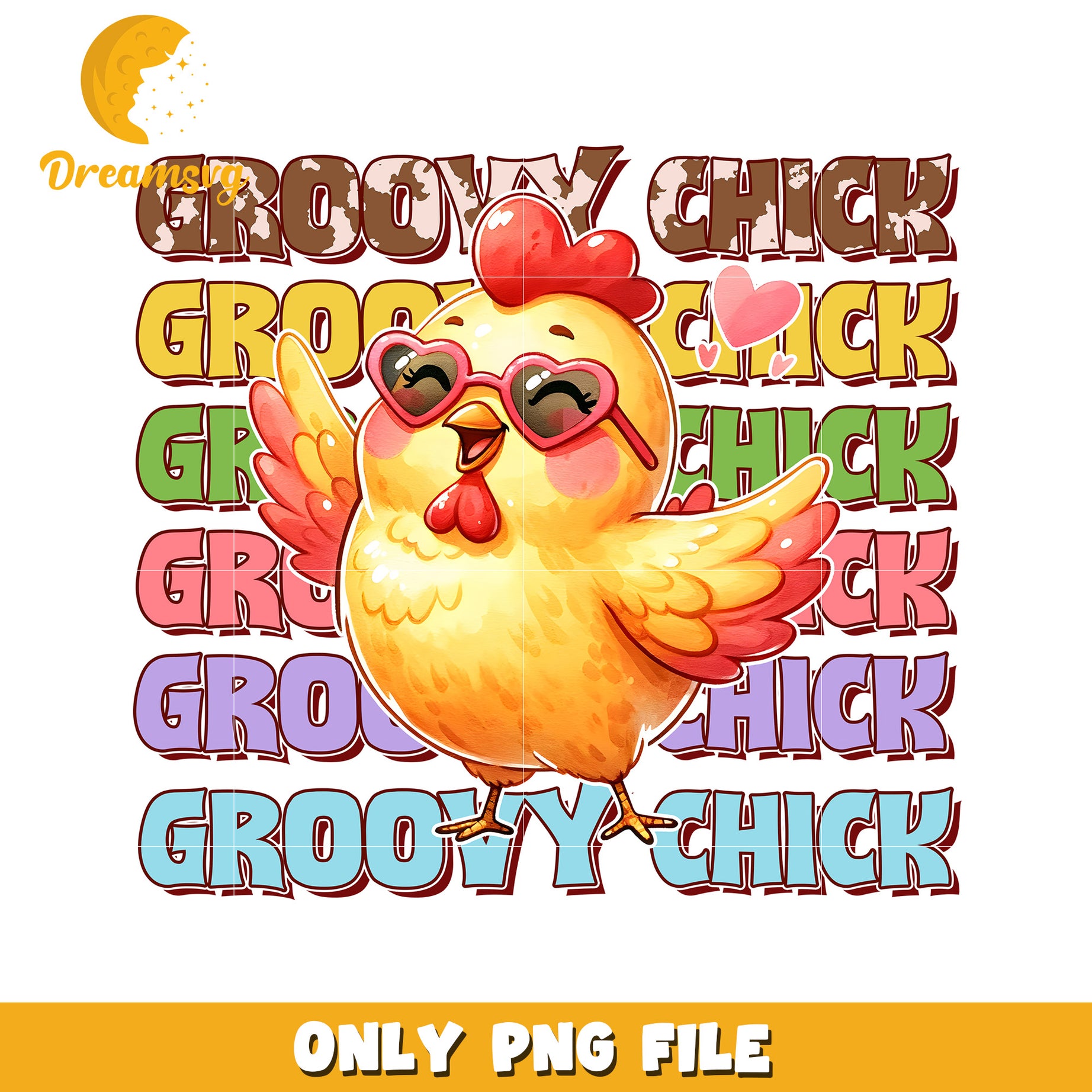 Groovy Chick PNG Cute Chicken in Sunglasses