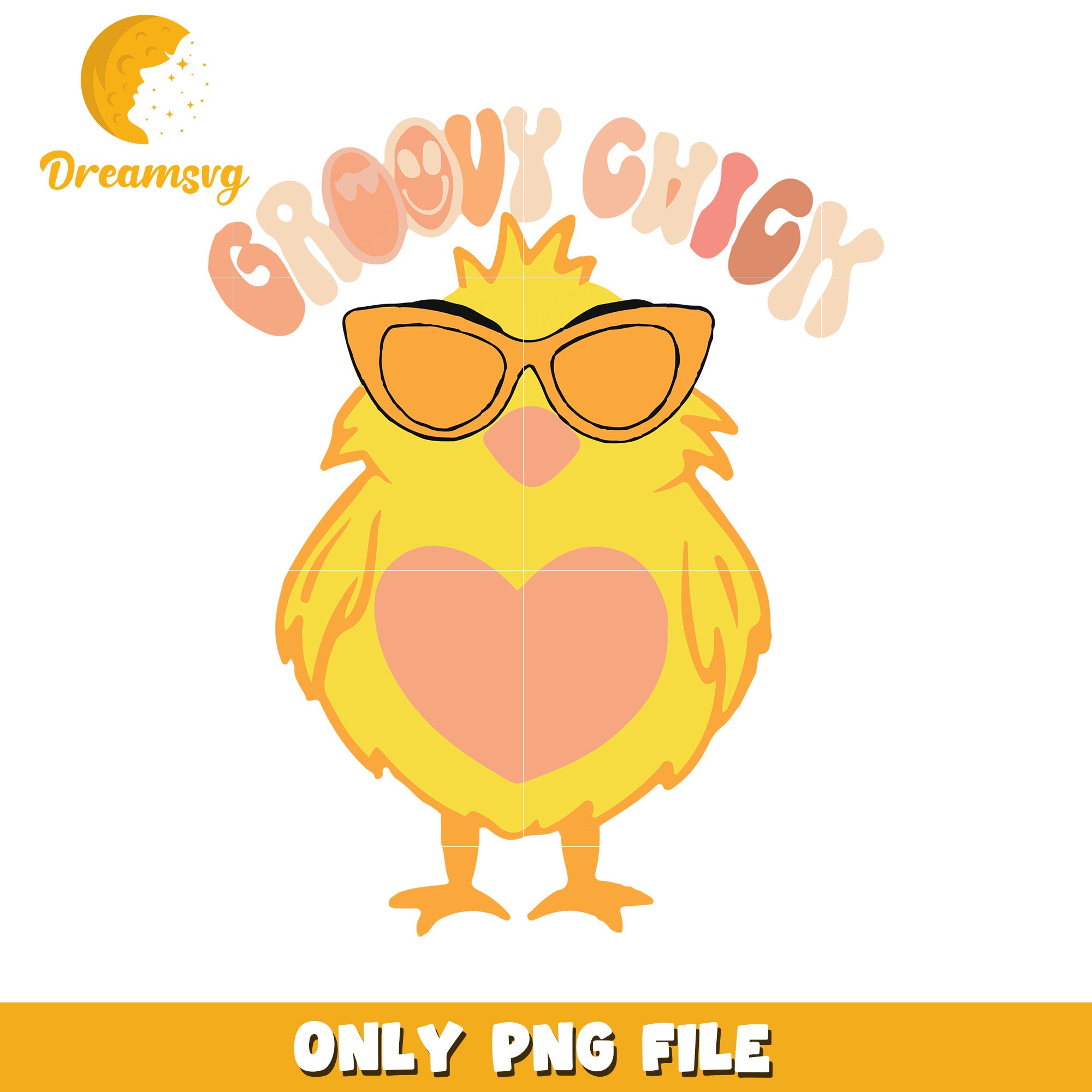 Groovy chick easter day png, happy easter day png, chick png