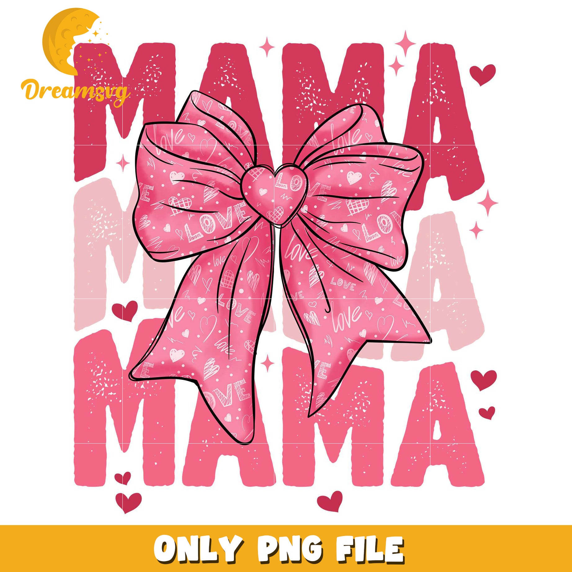 Groovy retro bow mama valentine png, Coquette bow png, mama png