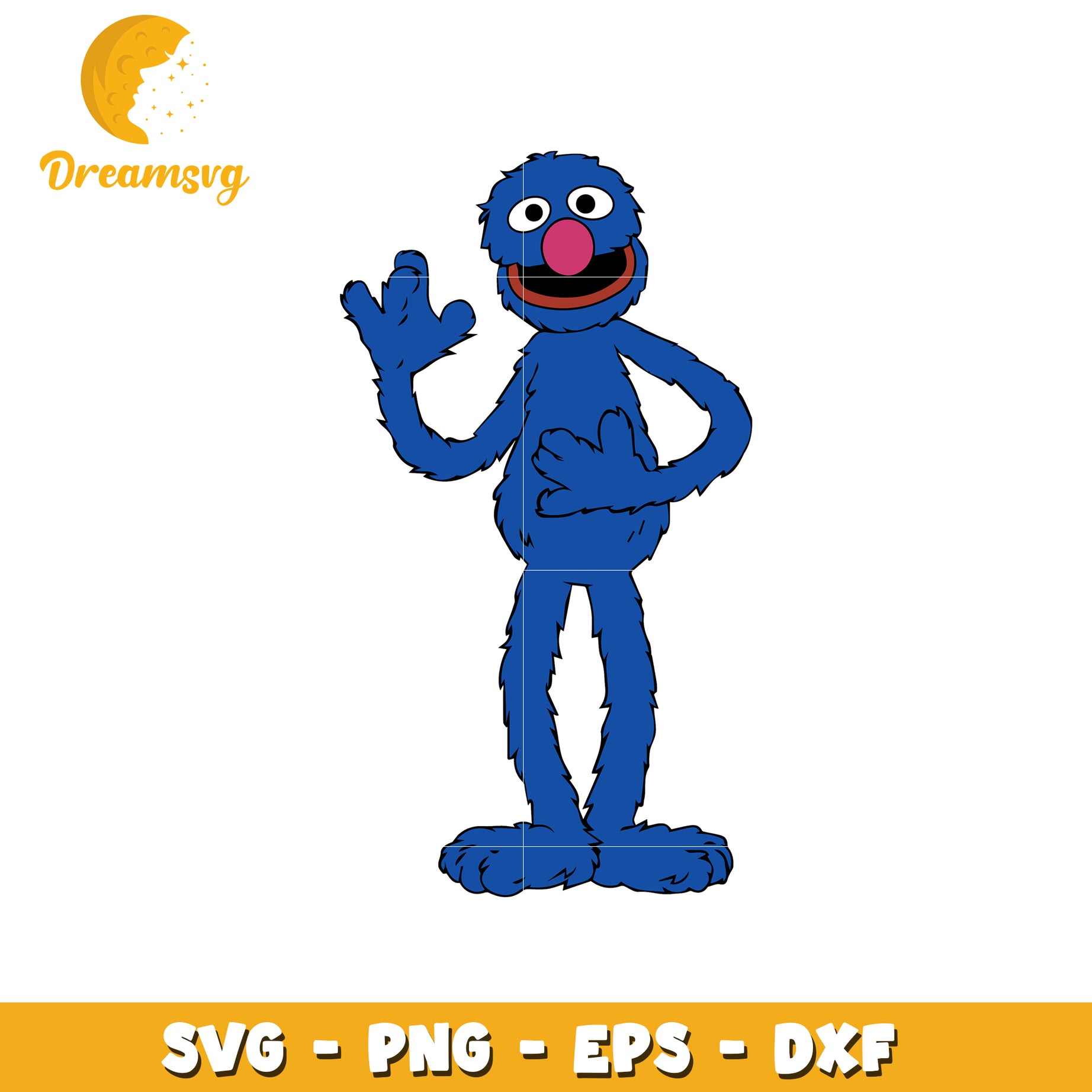 Grover Blue Monster SVG Cut File for Crafts and Designs Download