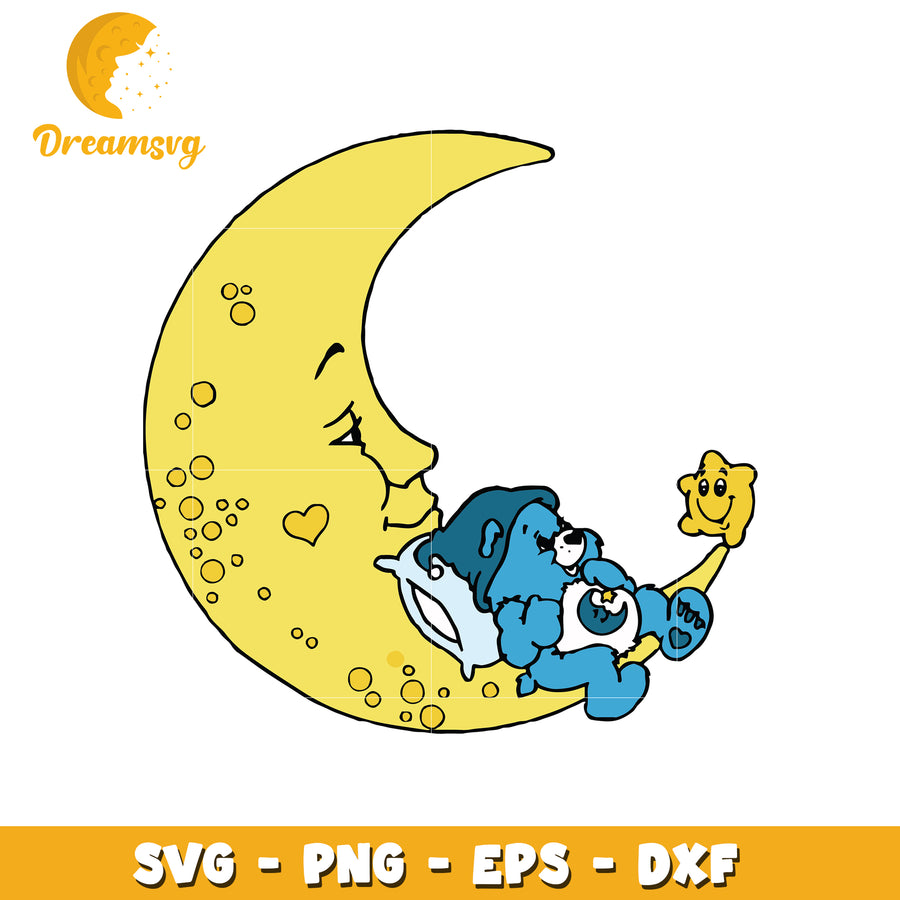 Grumpy Bear Moon SVG Cut File