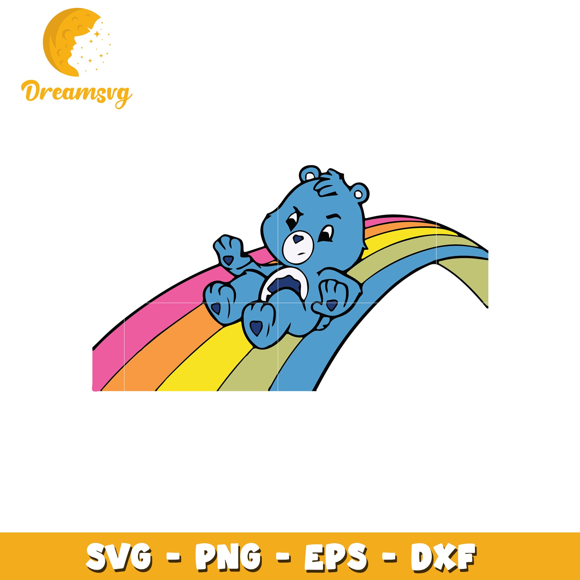 Grumpy Bear Rainbow SVG PNG EPS DXF